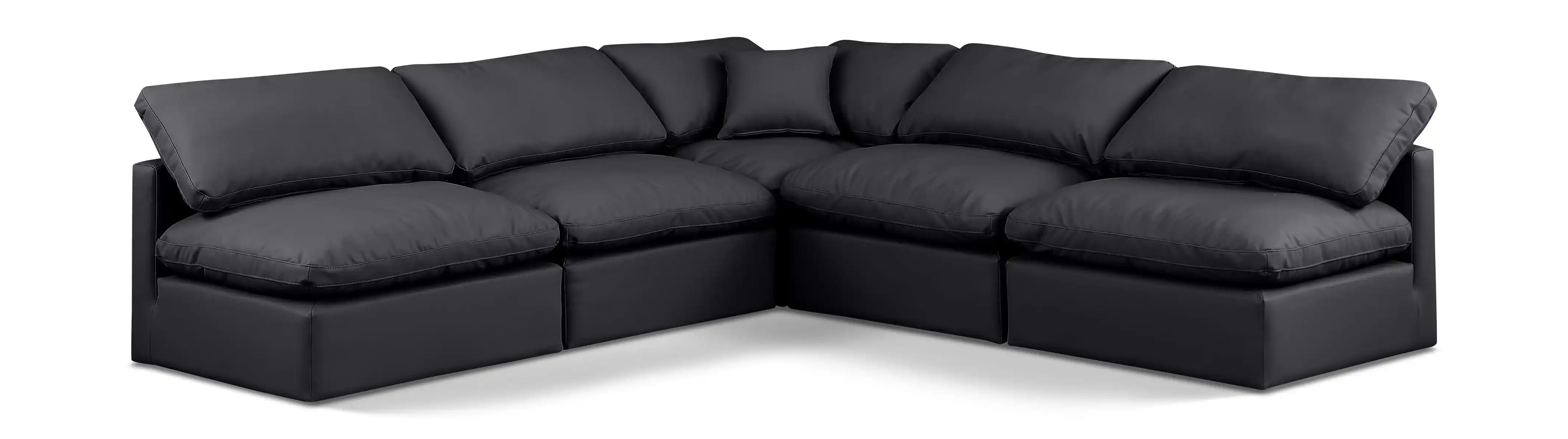Indulge - Faux Leather 5 Piece Modular Corner Armless Sectional - Best Buy Furniture