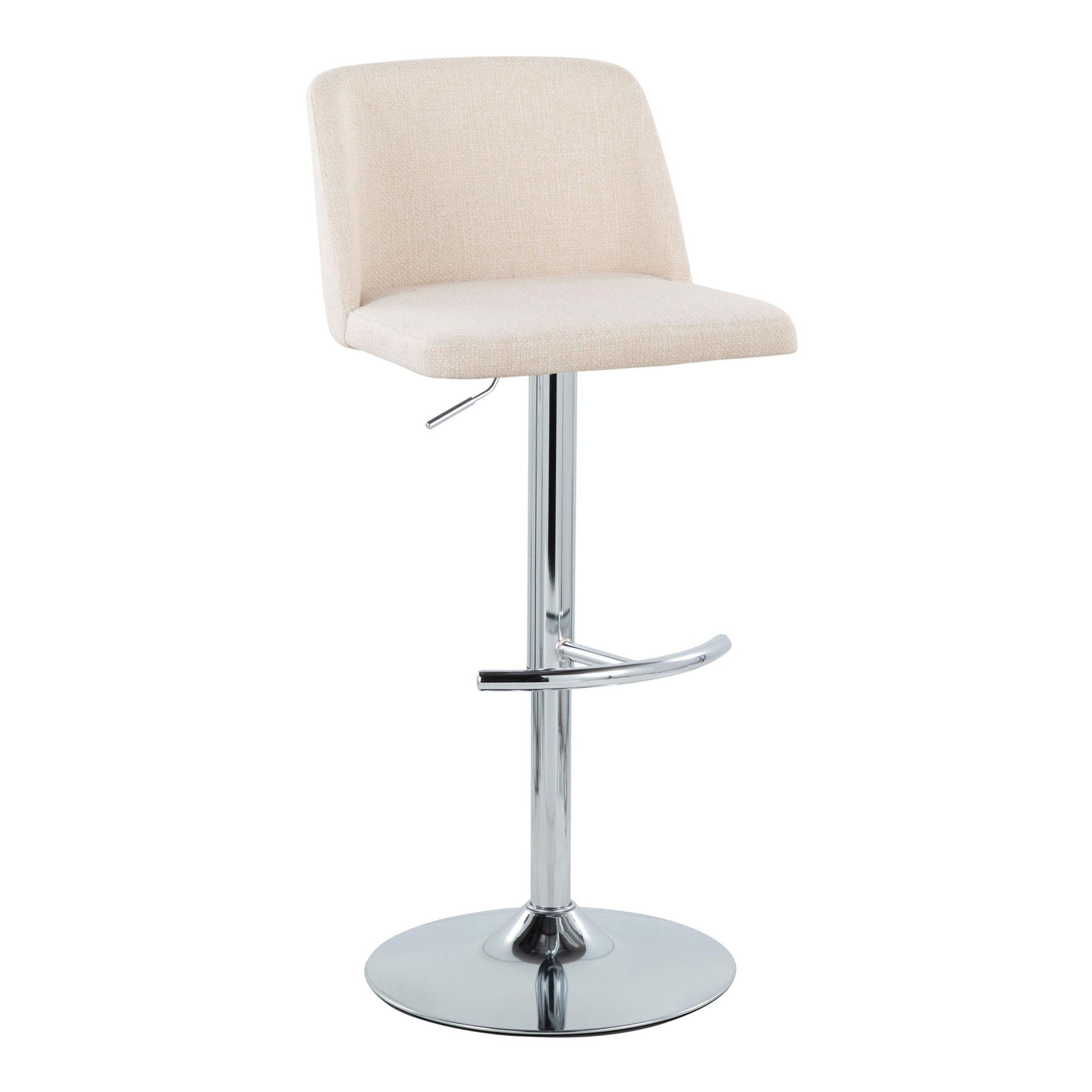 Toriano - Contemporary Adjustable Barstool With Swivel & Rounded T Footrest (Set of 2) - Best Buy Furniture