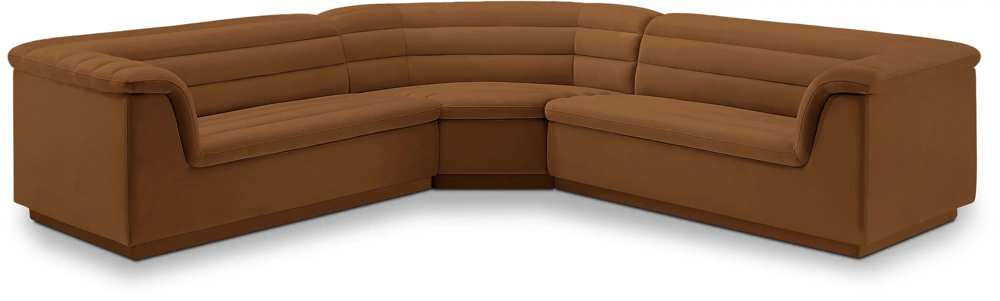 Cascade - Velvet Modular Sectional - Saddle - Best Buy Furniture