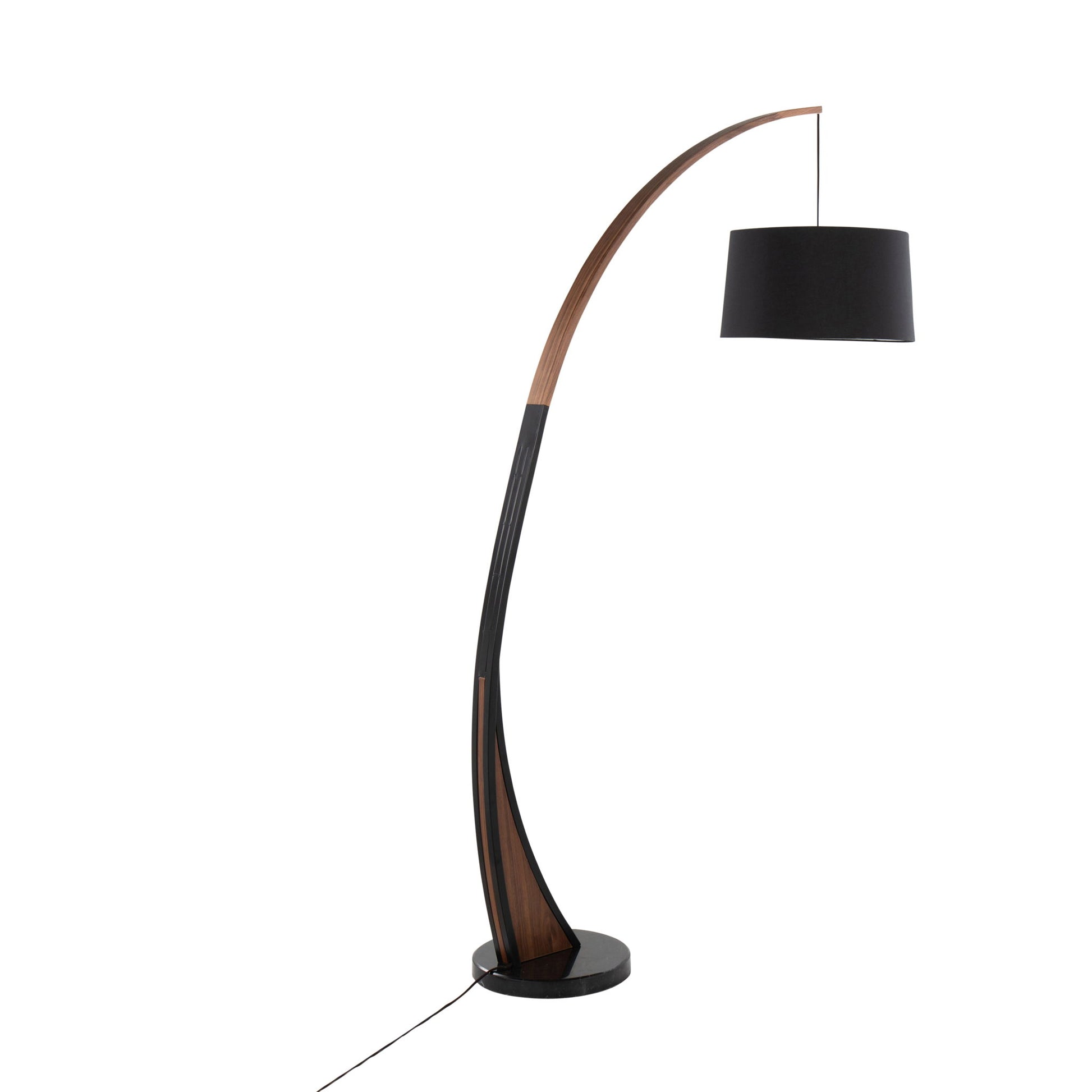 Noah - Mid-Century Modern Floor Lamp - Walnut - Best Buy Furniture