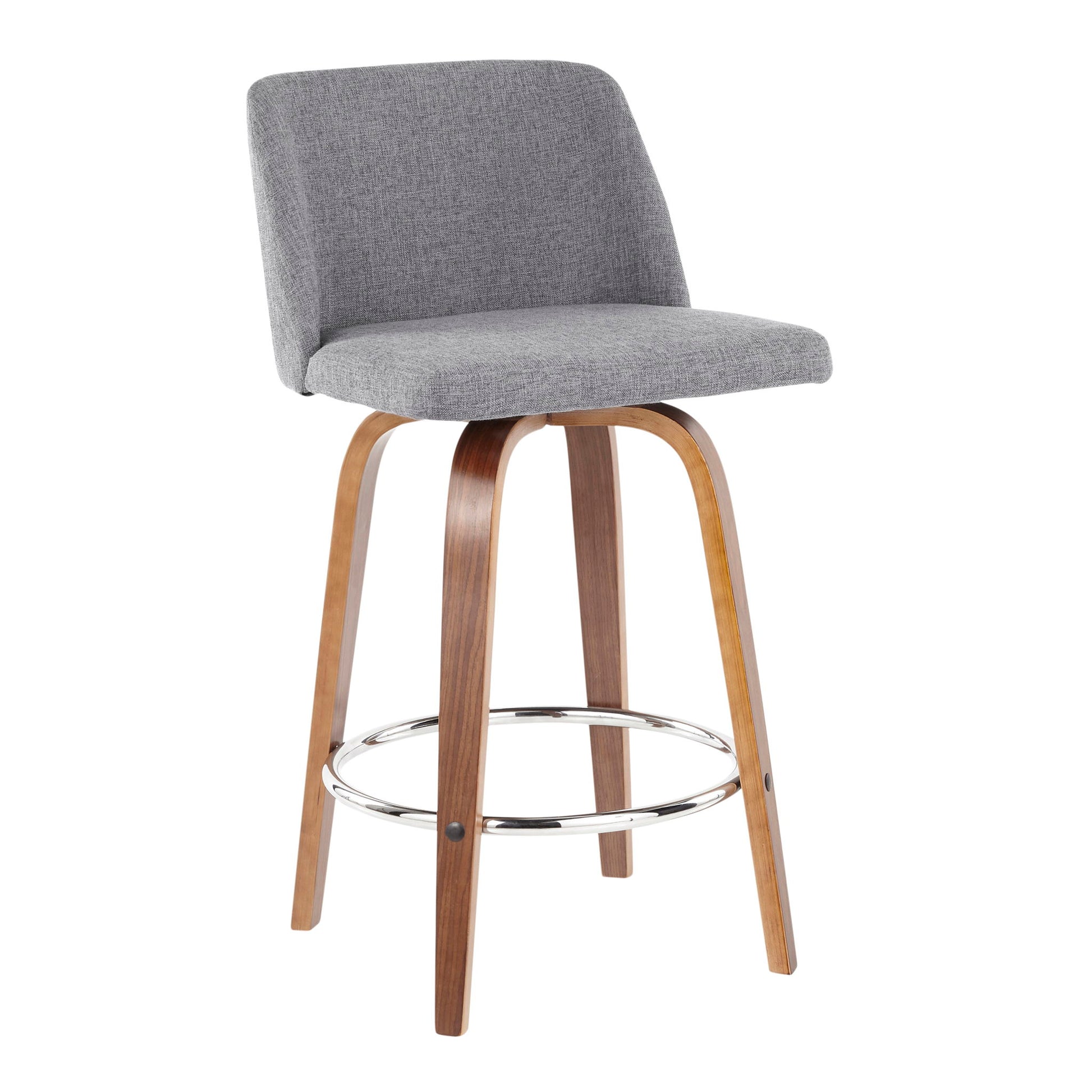 Toriano - Mid-Century Modern Fixed Height Counter Stool With Round Footrest (Set of 2) - Best Buy Furniture