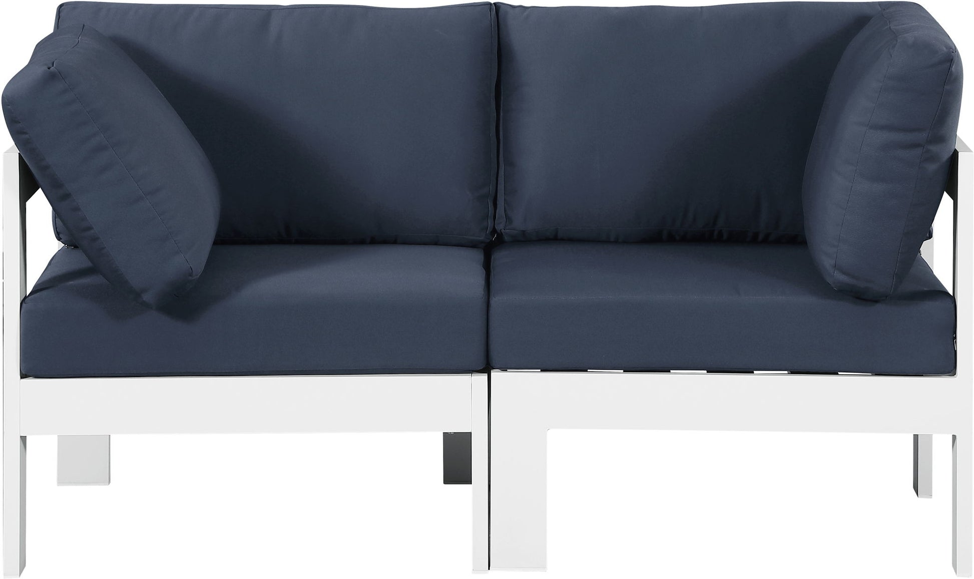 Nizuc - Outdoor Patio 2 Seat Modular Sofa With White Frame - Best Buy Furniture