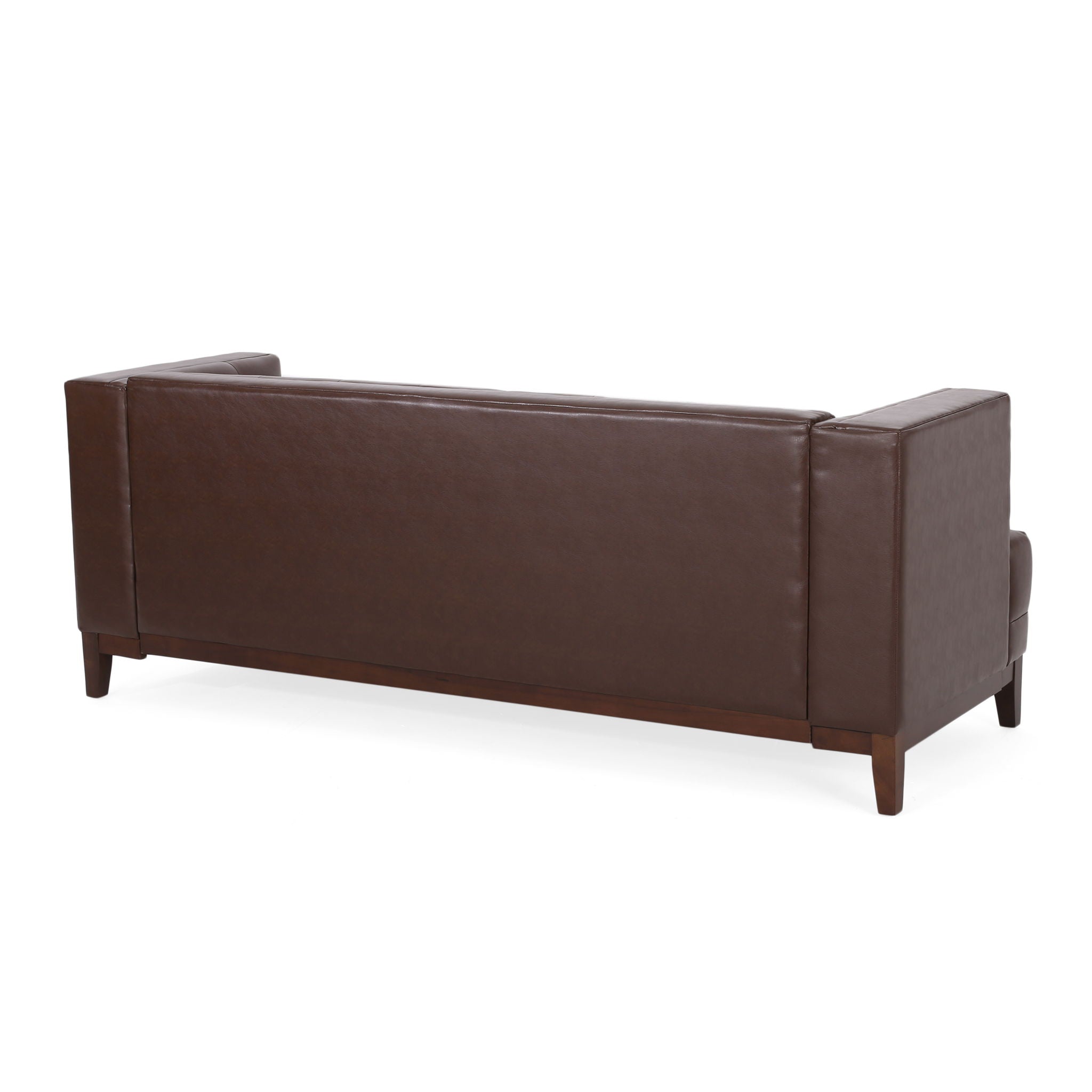 Mid Century Modern 3 Seater Sofa With Tufted Stitching - Dark Brown - Best Buy Furniture