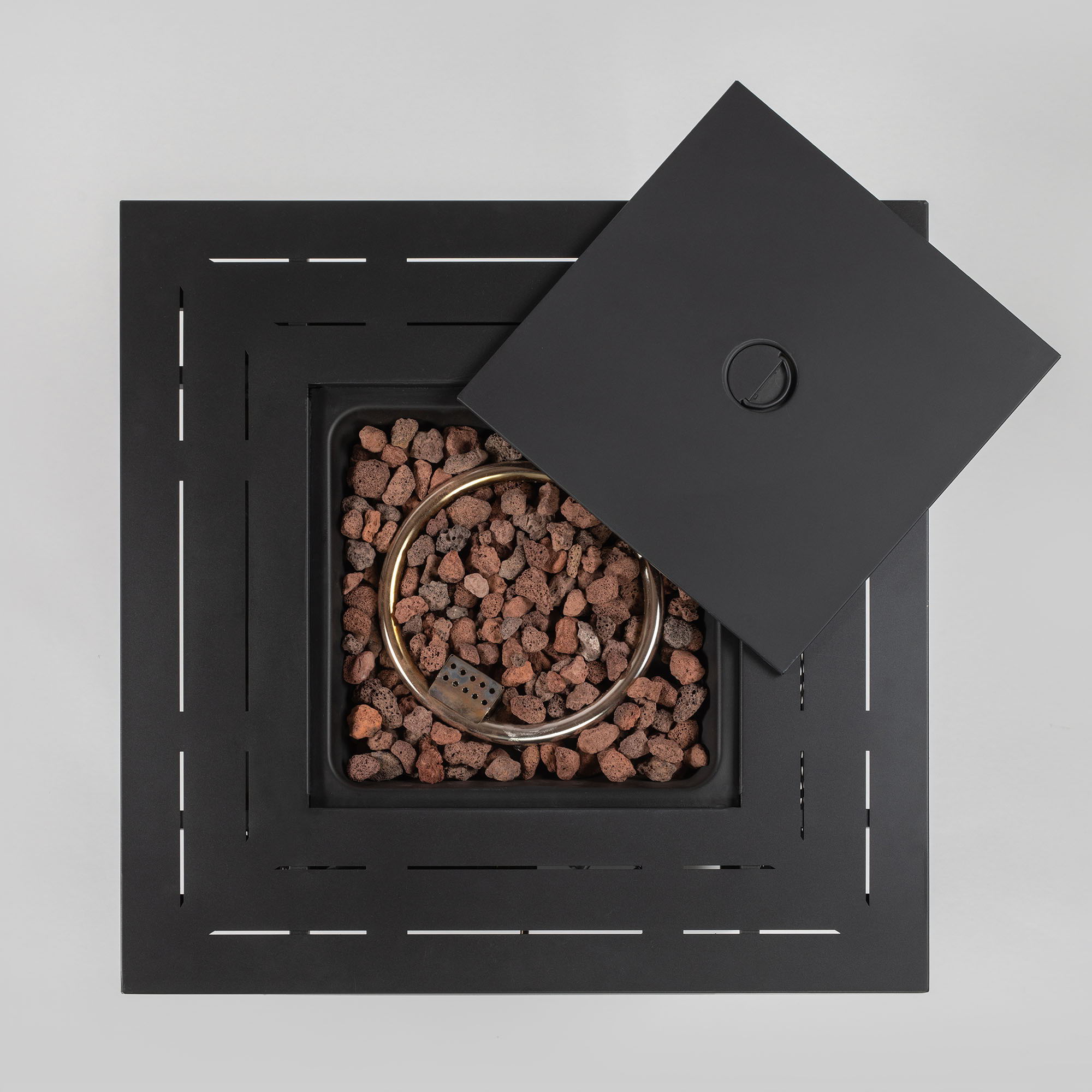 28" Wicker Square Fire Pit Table - Black Brown - Best Buy Furniture