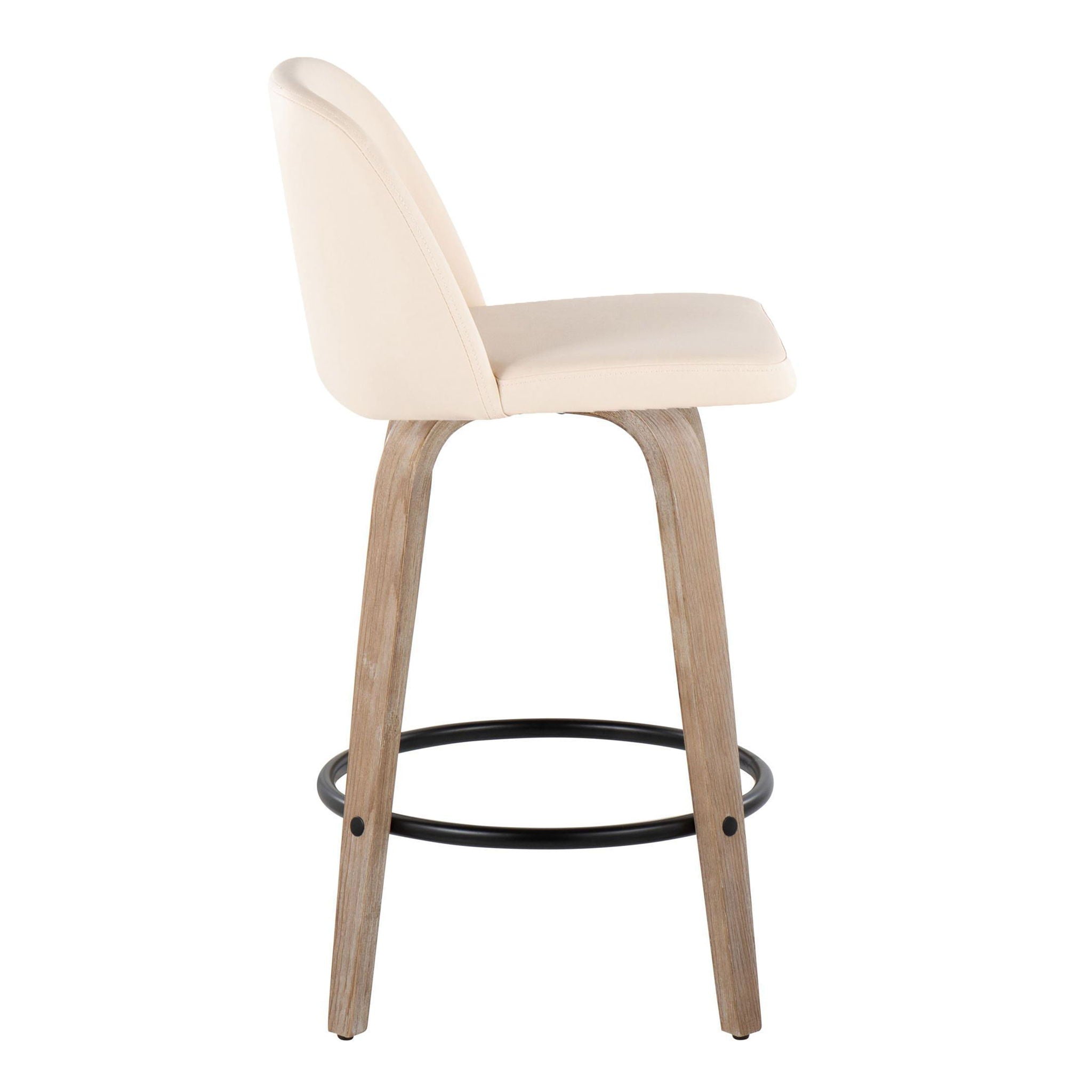 Toriano - Contemporary Fixed-Height Counter Stool & Swivel With Round Footrest (Set of 2) - Best Buy Furniture