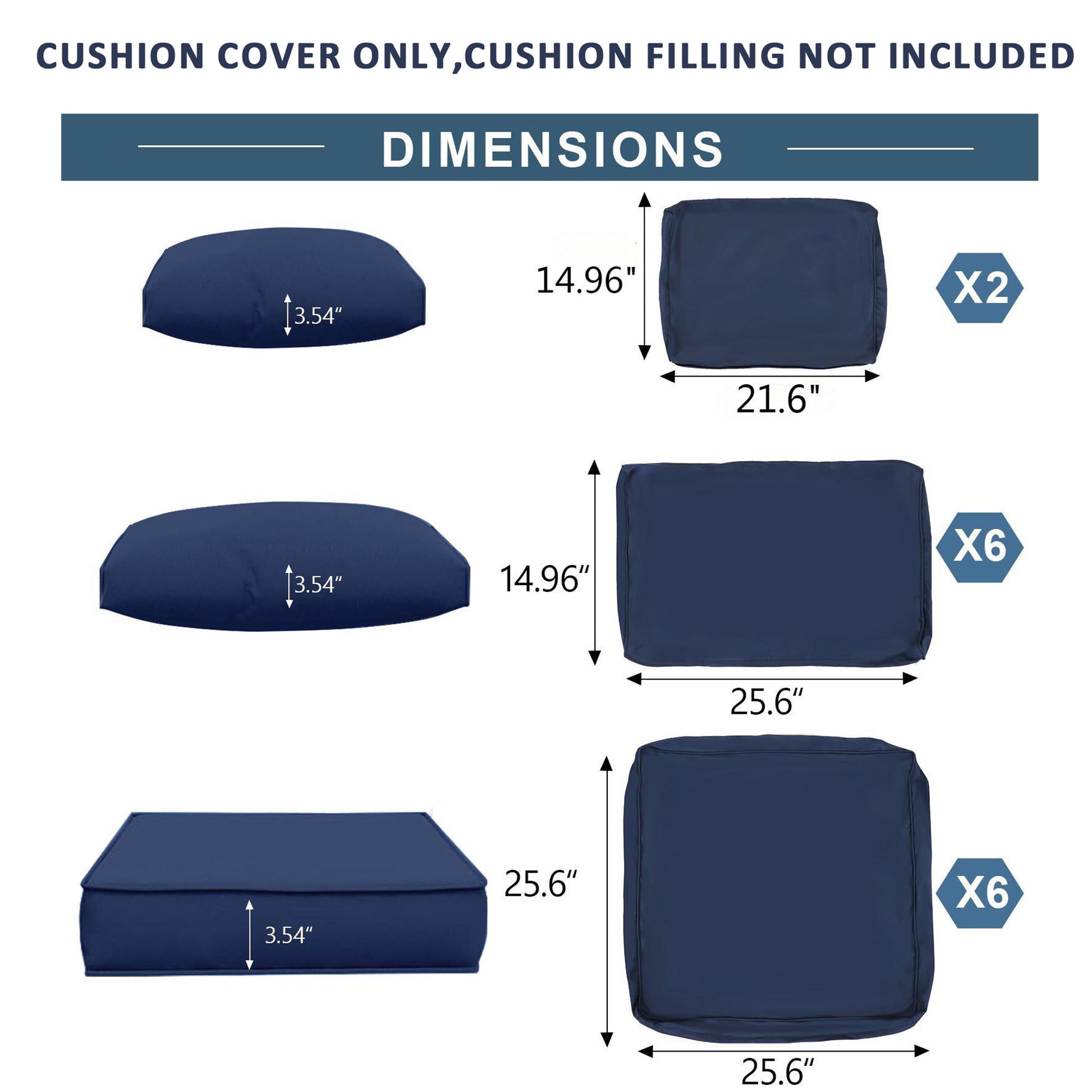 Outdoor Deep Seat Cushions For Patio Furniture Replacement, Cushion Set For Sectionals - Best Buy Furniture