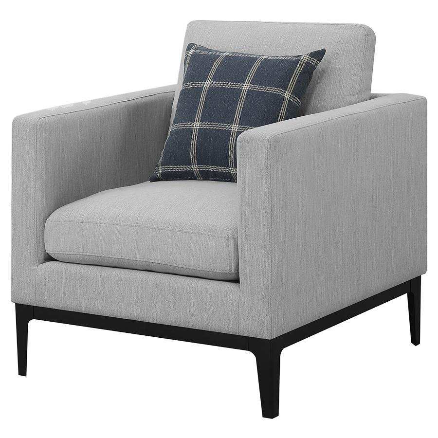 Apperson - Upholstered Track Arm Accent Chair - Light Gray - Best Buy Furniture