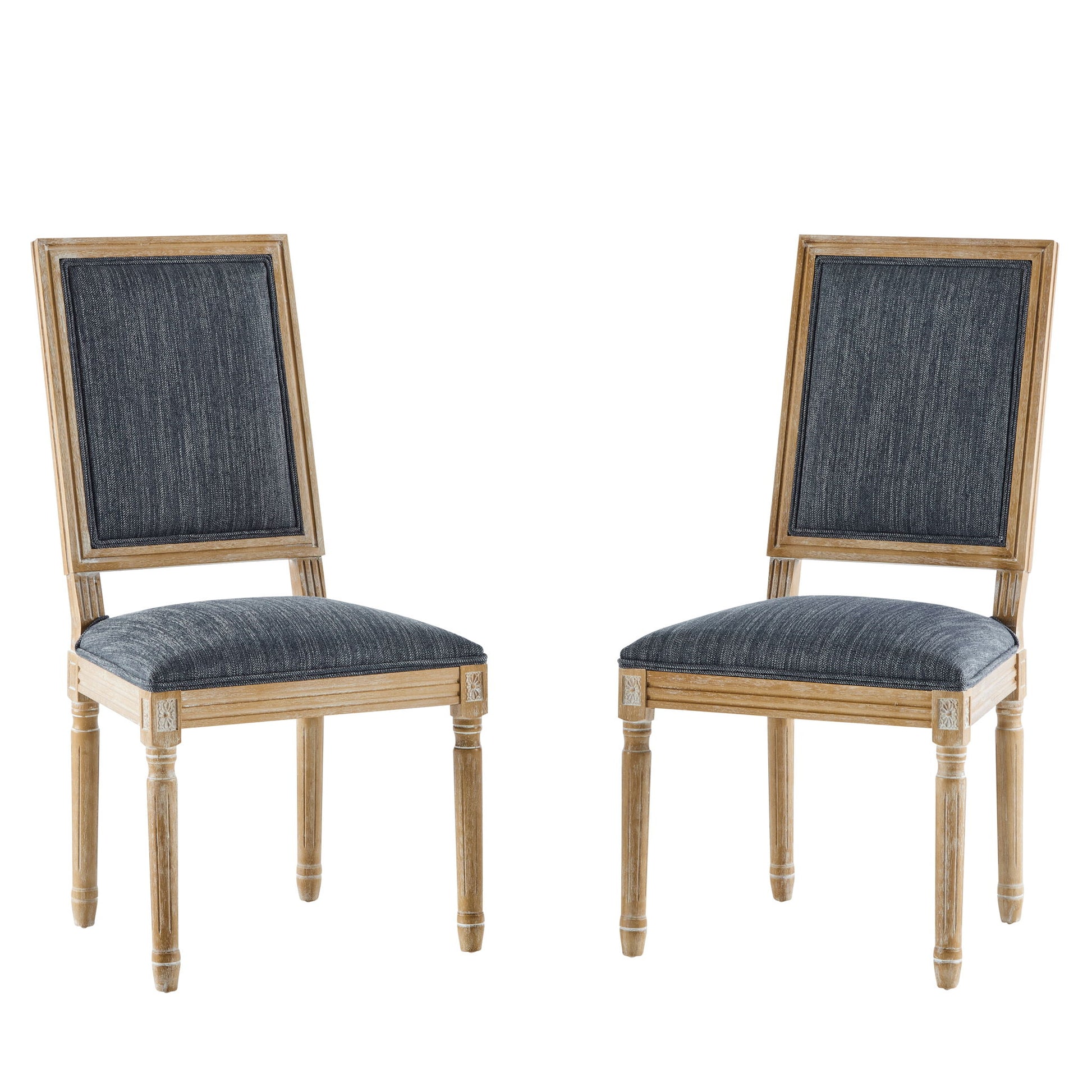 French Country Style Dining Chair With Upholstered Seating And Fluted Legs - Best Buy Furniture