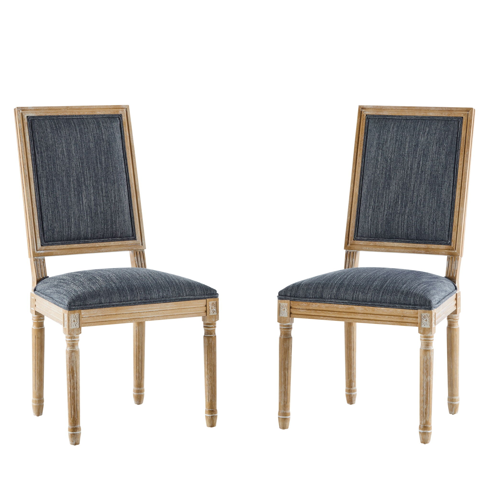 French Country Style Dining Chair With Upholstered Seating And Fluted Legs - Best Buy Furniture