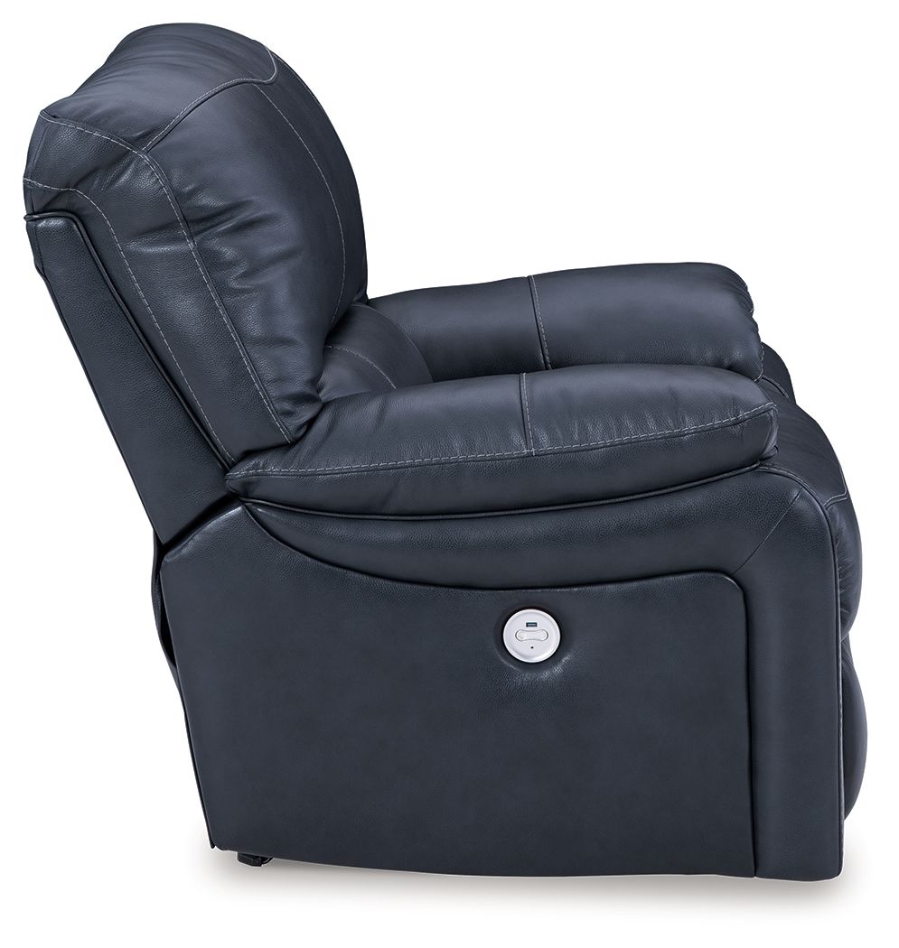 Leesworth - 3 Pc. - Power Reclining Sofa, Power Reclining Loveseat, Power Rocker Recliner - Ocean - Best Buy Furniture