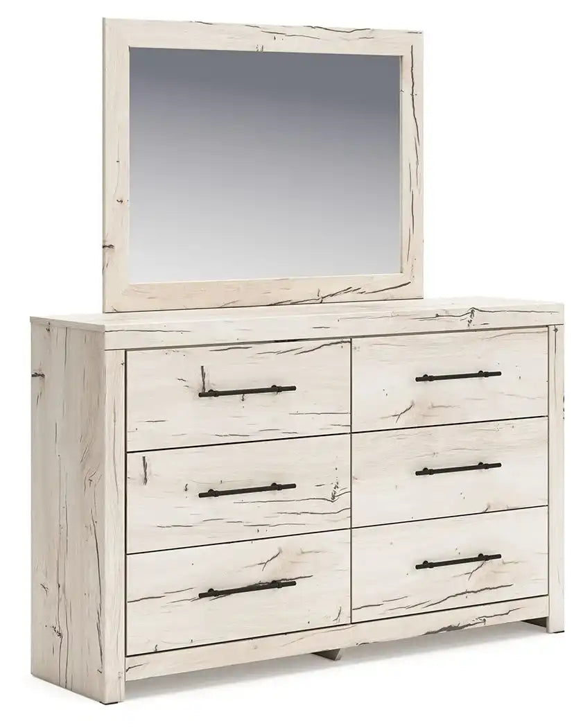 Lawroy - Dresser And Mirror - Light Natural - Best Buy Furniture