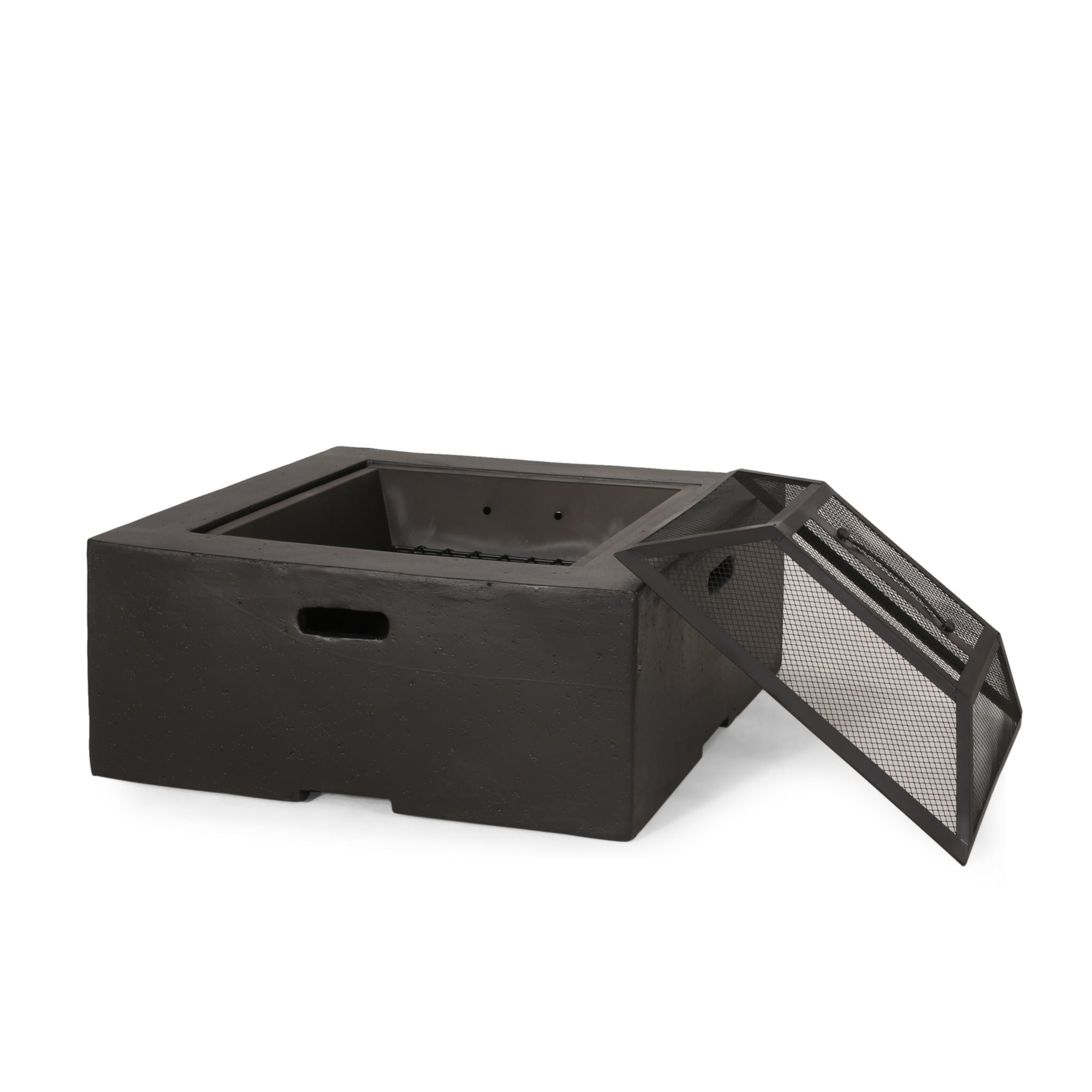 Outdoor Square Mgo Wood Burning Fire Pit - Dark Gray - Best Buy Furniture