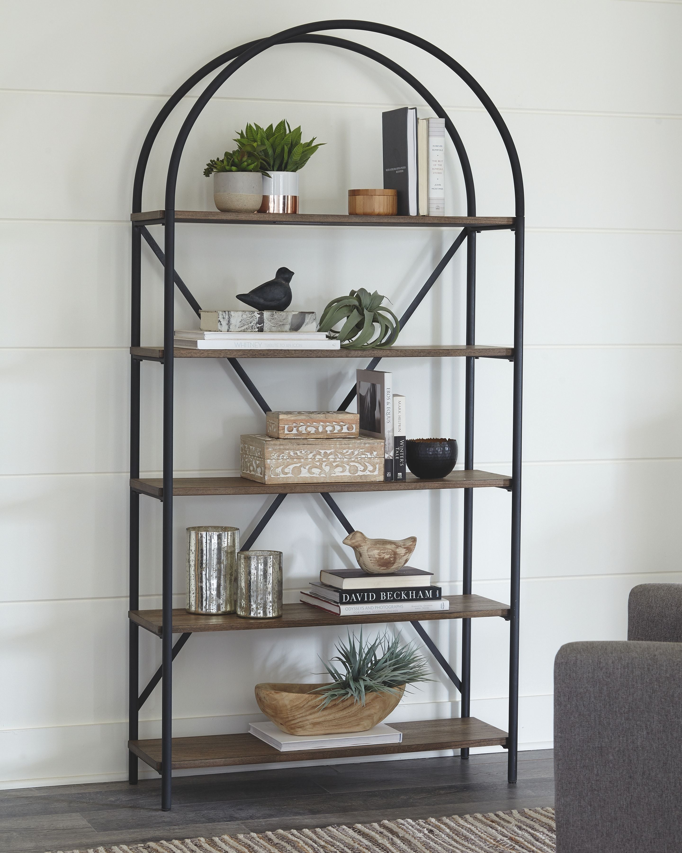 Galtbury - Bookcase - Brown / Black - Best Buy Furniture
