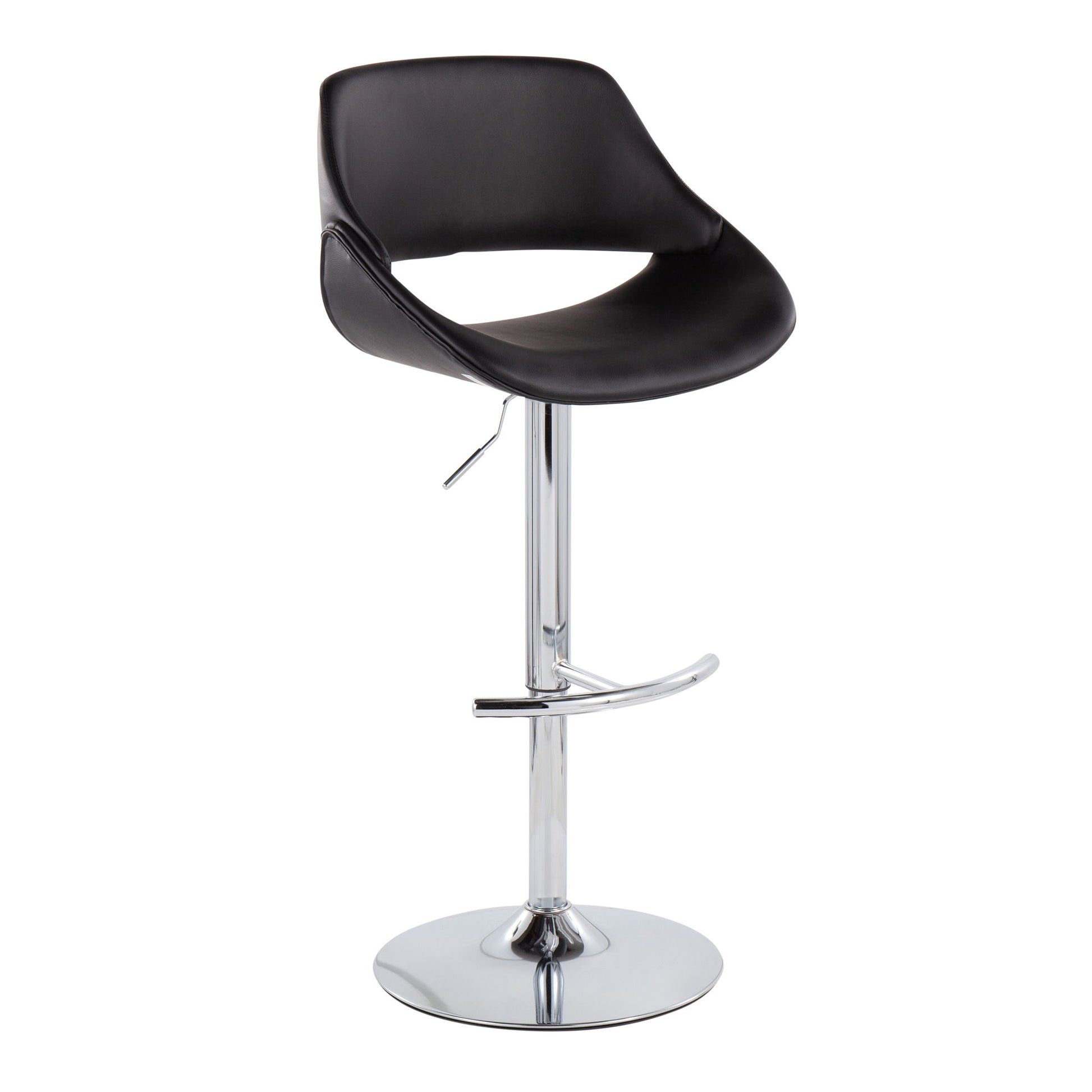 Fabrico - Contemporary Adjustable Bar Stool With Rounded T Footrest (Set of 2) - Best Buy Furniture