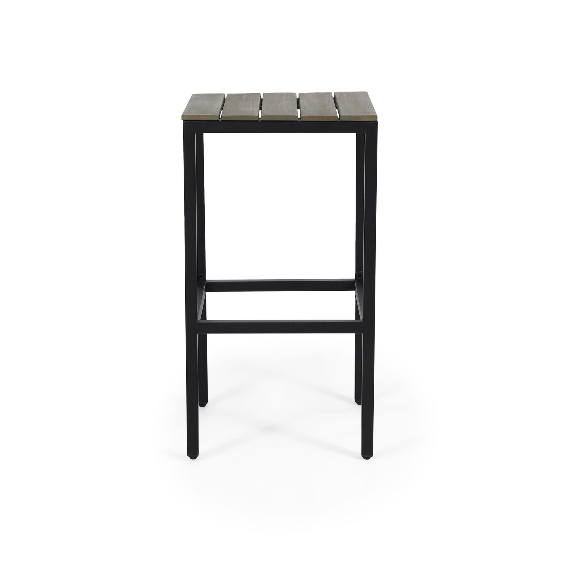 Outdoor Bar Stool With Slat Design And Metal Frame (Set of 2) - Best Buy Furniture