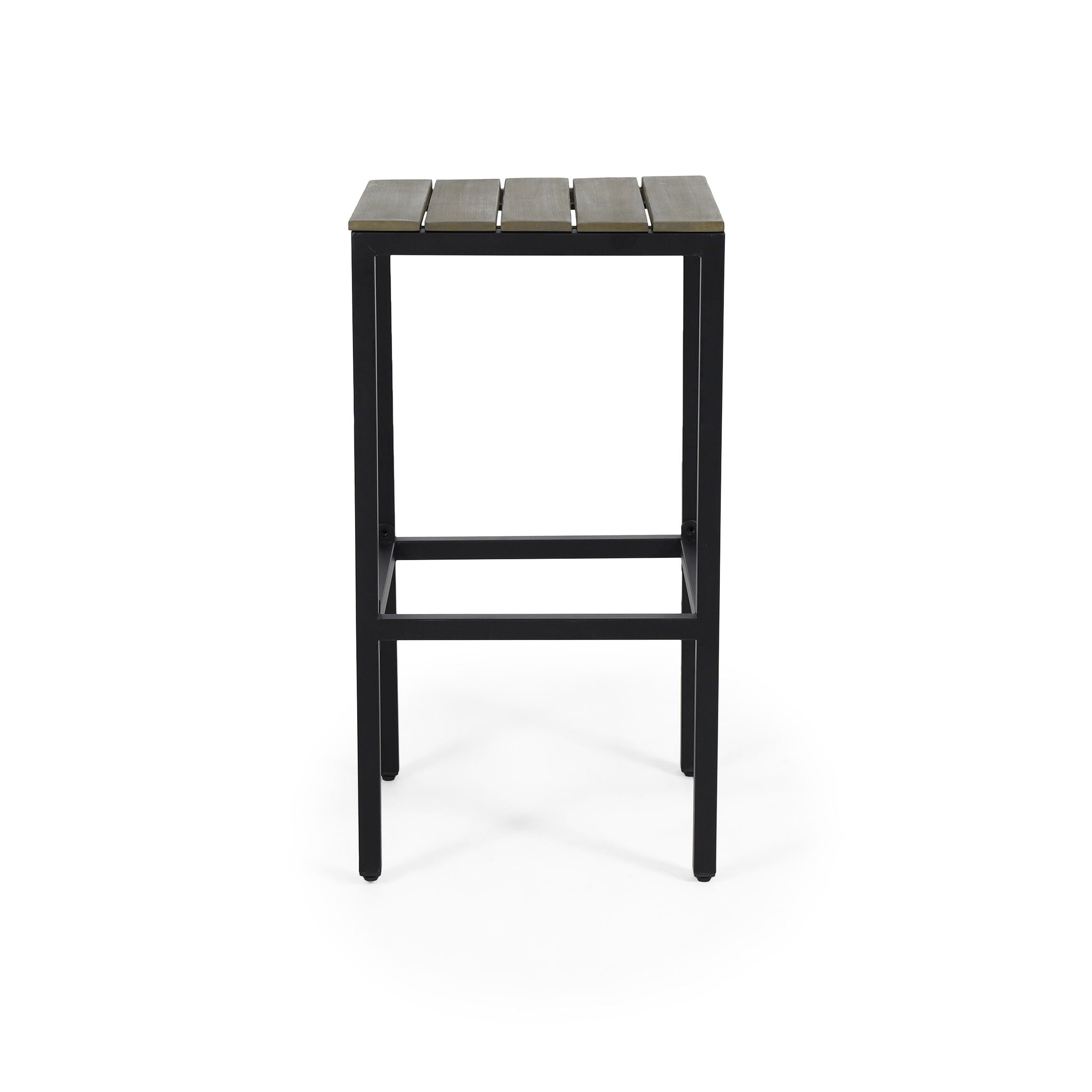 Outdoor Bar Stool With Slat Design And Metal Frame (Set of 2) - Best Buy Furniture