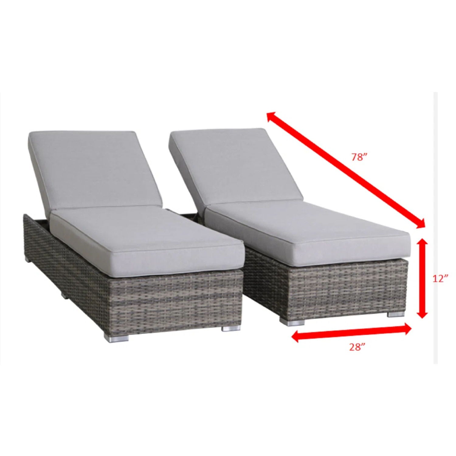 3 Piece Chaise Lounge Set With Adjustable Reclining - Gray Mix - Best Buy Furniture