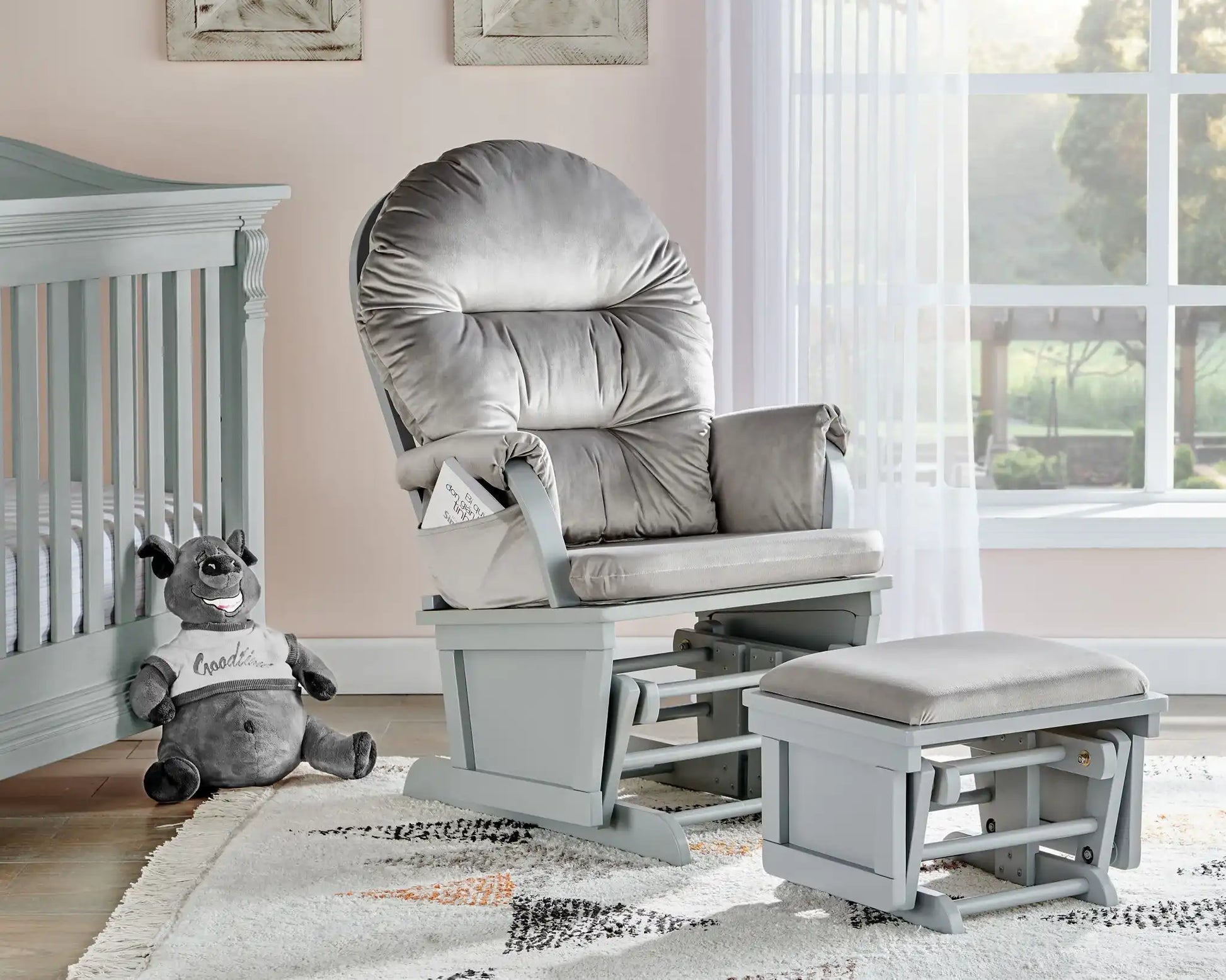 Madison - Glider And Ottoman - Gray - Best Buy Furniture