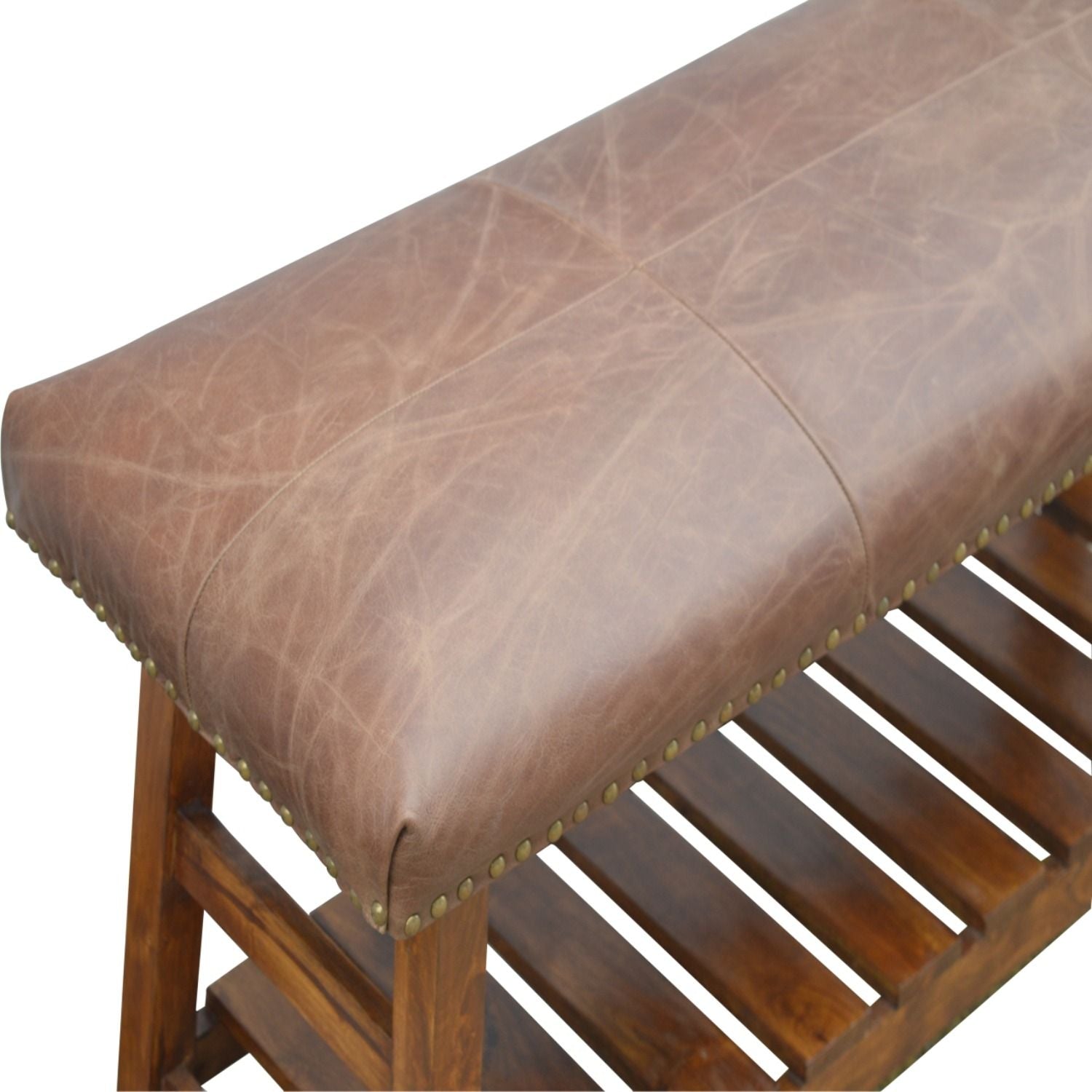 Buffalo - Hide Hallway Bench - Brown - Best Buy Furniture