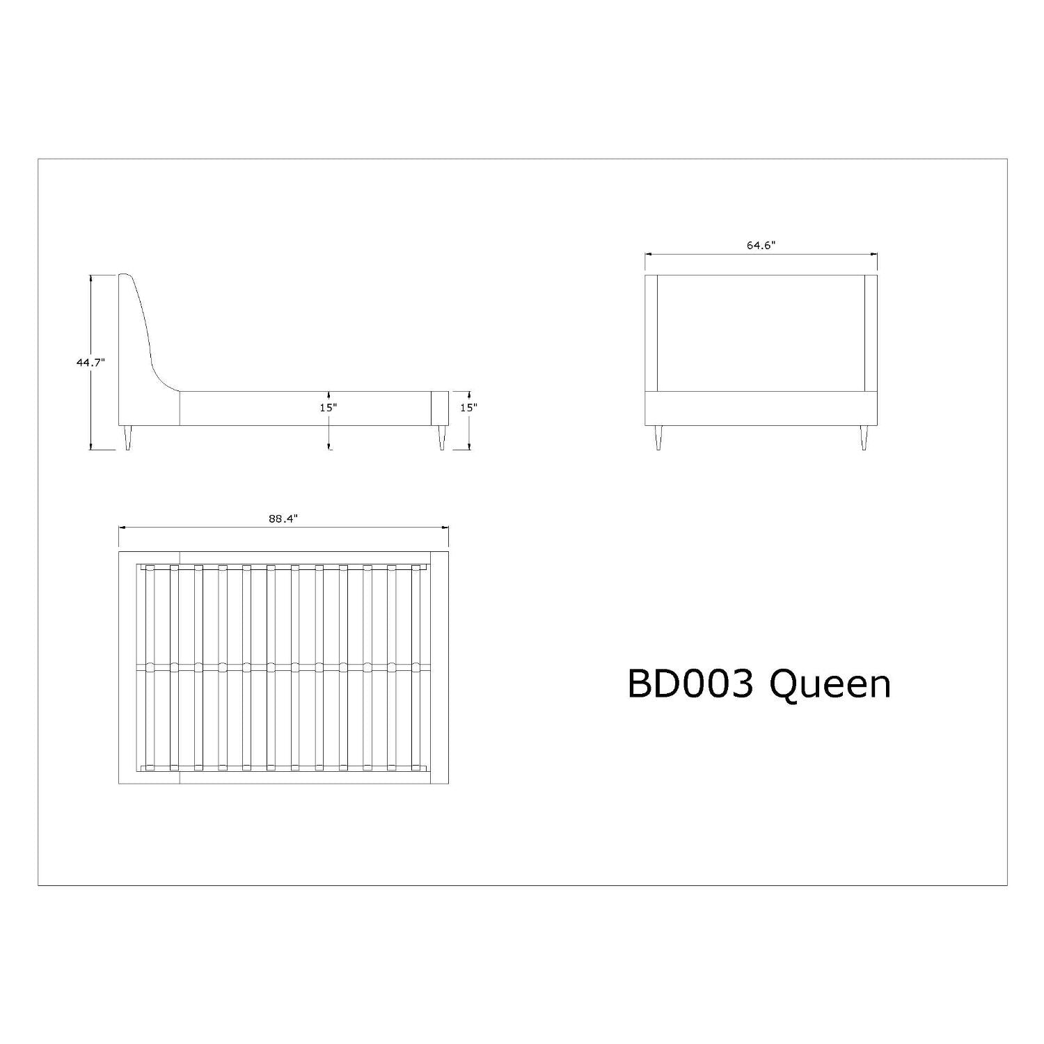 Upholstered Bed With Curved Headboard