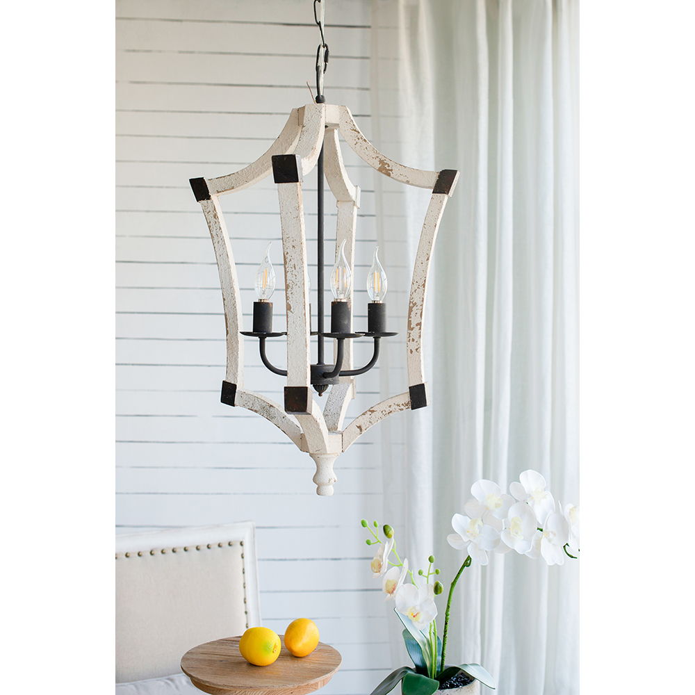 4 Light Chandelier, Hanging Light Fixture With Adjustable Chain For Kitchen, Bulb Not Included - Cream - Best Buy Furniture
