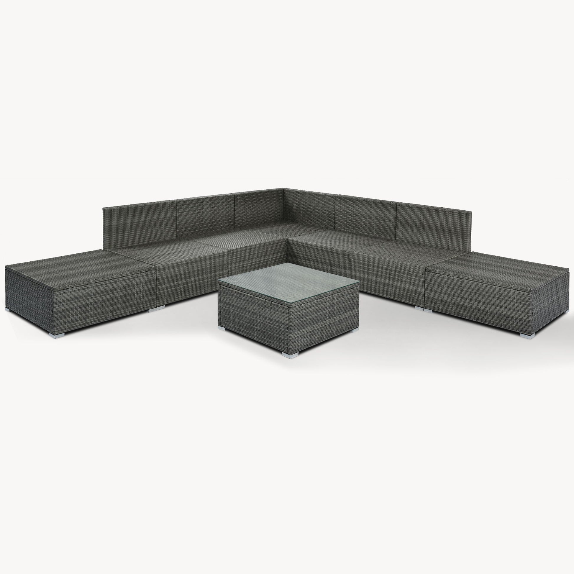 8 Pieces Outdoor Patio Furniture Conversation Wicker Sofa Set - Best Buy Furniture
