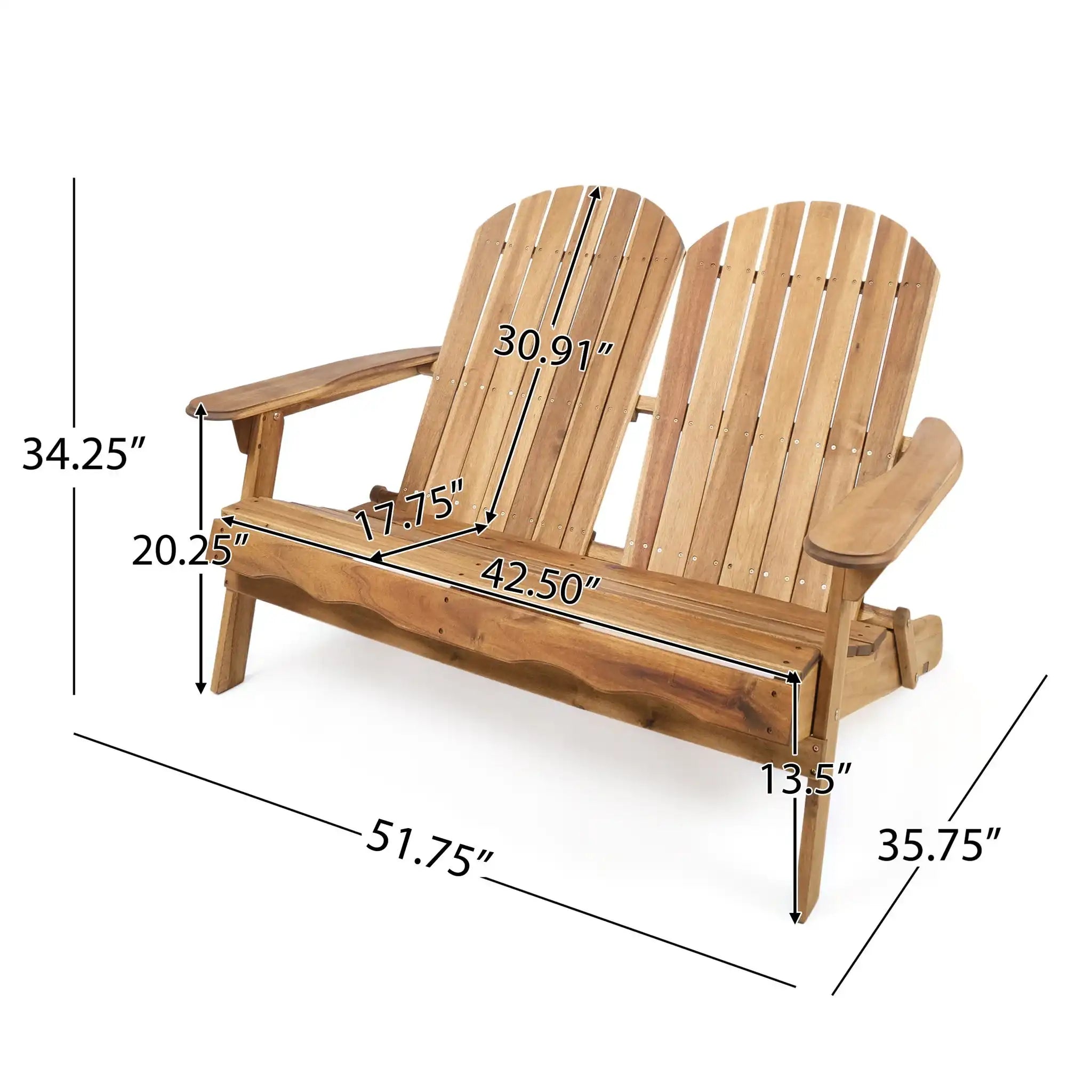 Outdoor Adirondack Rocking Loveseat With Hand Crafted Details - Best Buy Furniture