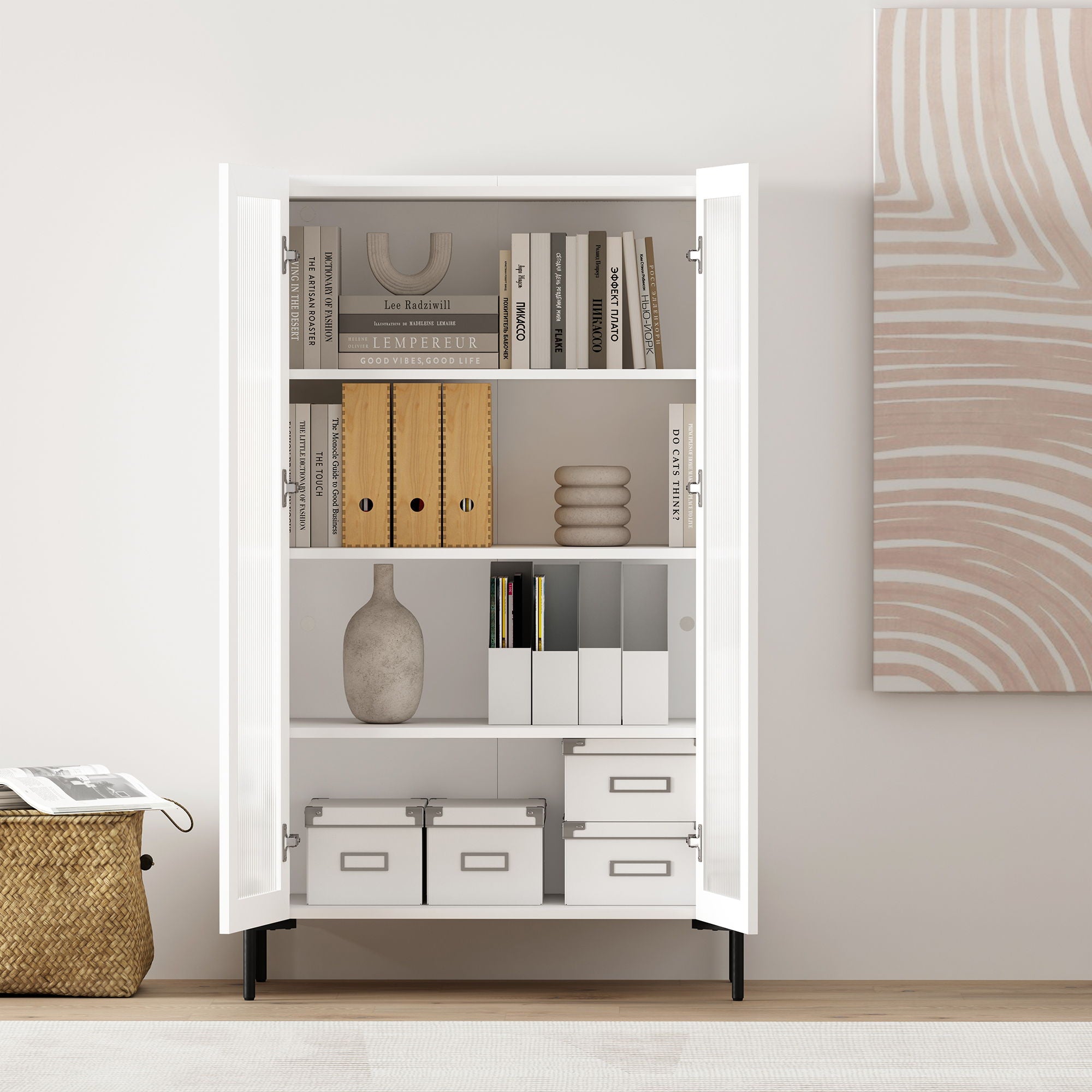 Abbey - Bookcase Cabinet With 4 Adjustable Shelves