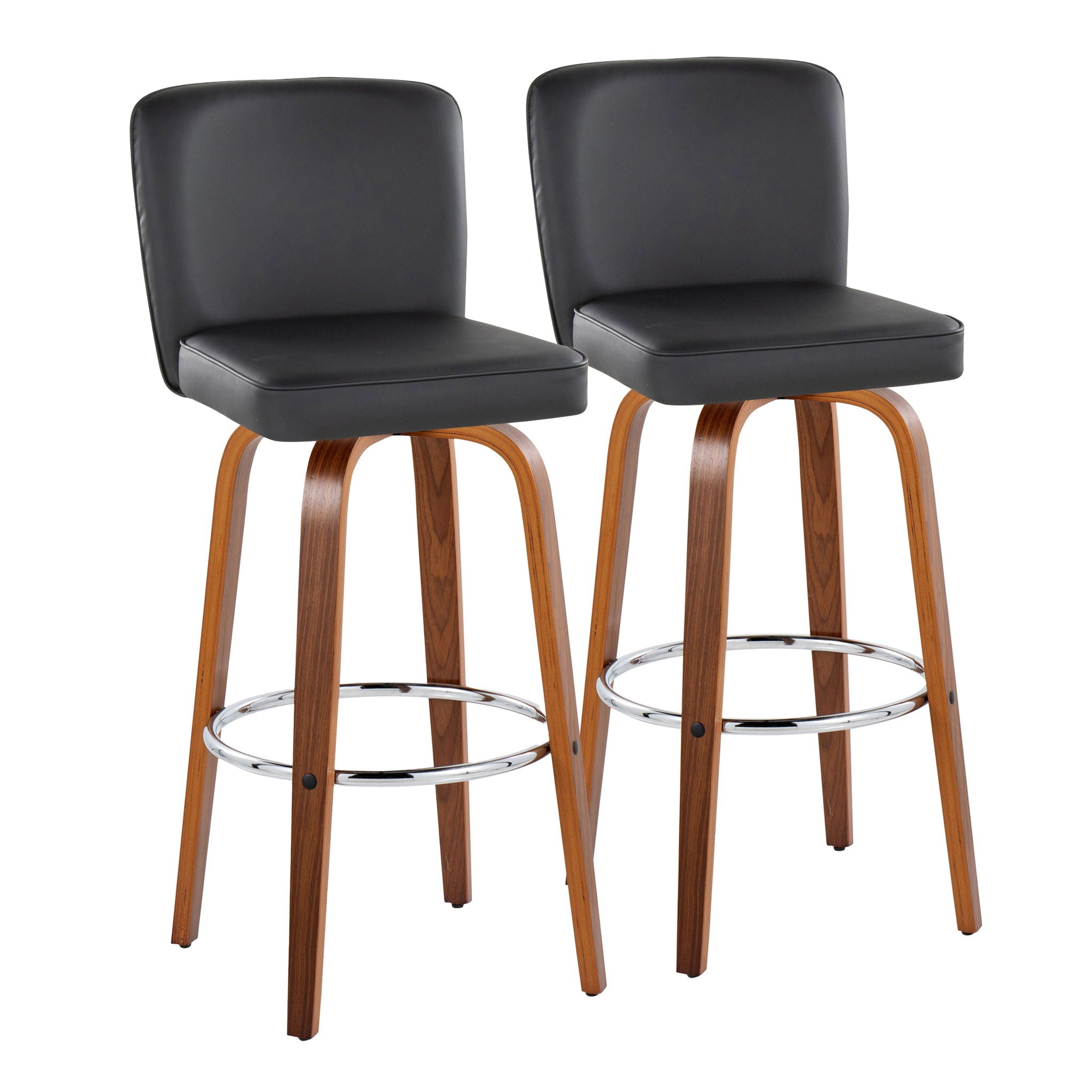 Henry - Contemporary Fixed Height Barstool With Swivel With Round Footrest (Set of 2) - Best Buy Furniture