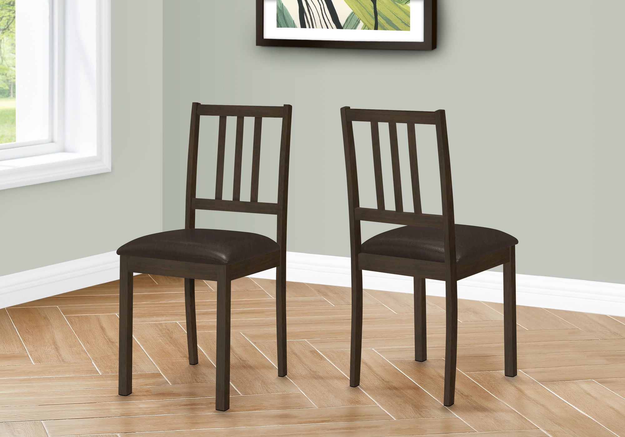 Dining Chair, Side, Upholstered For Dining Room, Transitional (Set of 2) - Brown - Best Buy Furniture