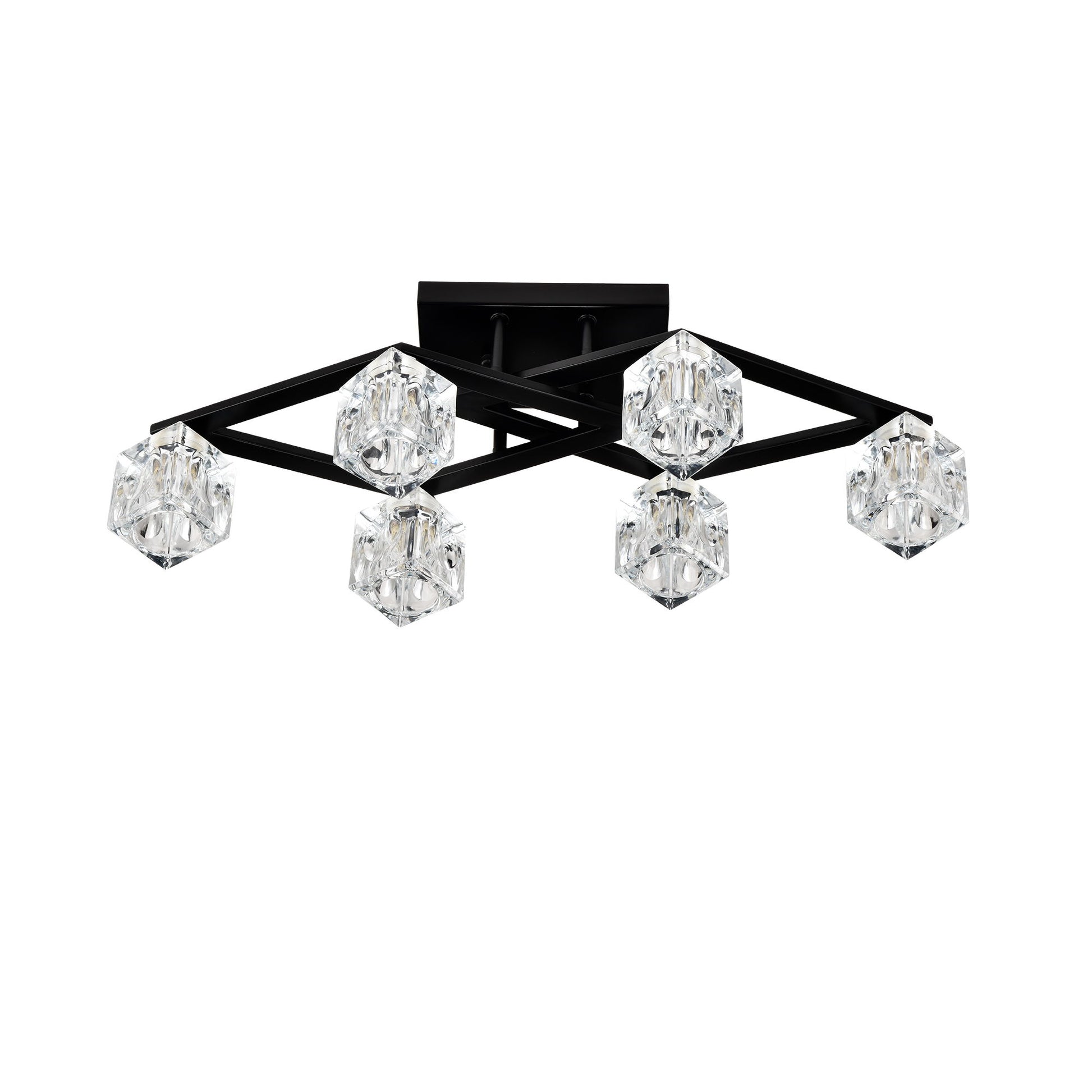 6 Light Crystal Ceiling Light For Dining Room, Modern Ceiling Lamp With Light Fixture For Entryway, Lobby, Kitchen, Bedroom, Living Room, Conference Room, (6*G9 Bulbs Included) - Best Buy Furniture