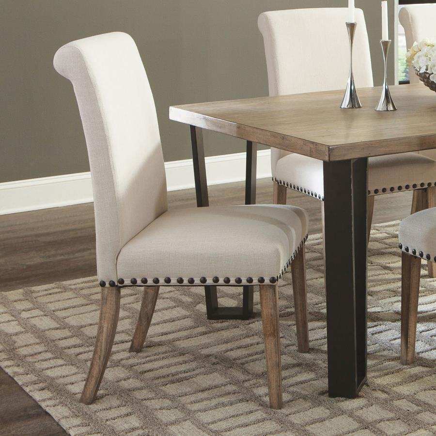 Salem - Fabric Upholstered Dining Side Chair (Set of 2) - Beige - Best Buy Furniture