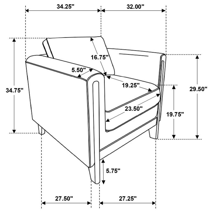 Islington - Fabric Upholstered Panel Arm Accent Chair - Taupe - Best Buy Furniture