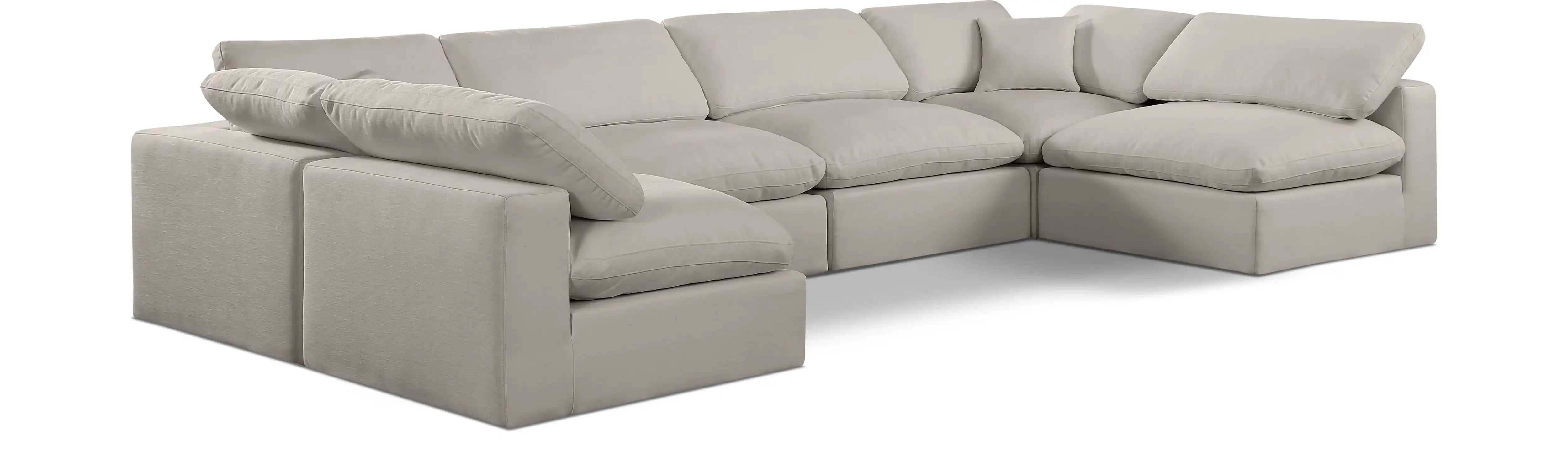 Comfy - 6 Piece Linen Modular Armless Sectional - Best Buy Furniture