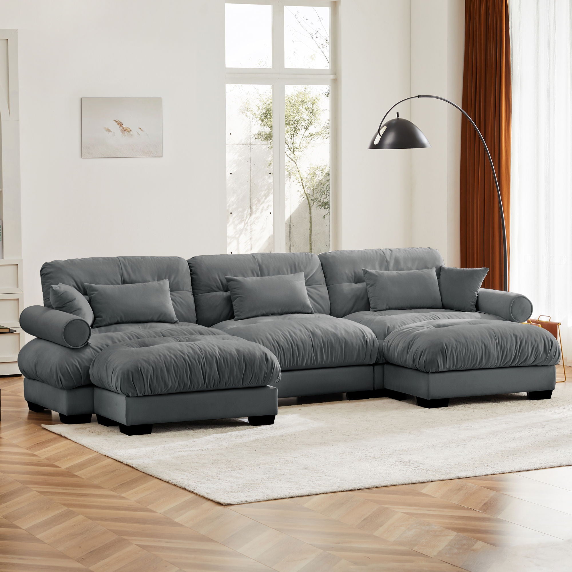 Super Comfort Oversized Modular Sectional Sofa With Movable Ottoman - Best Buy Furniture