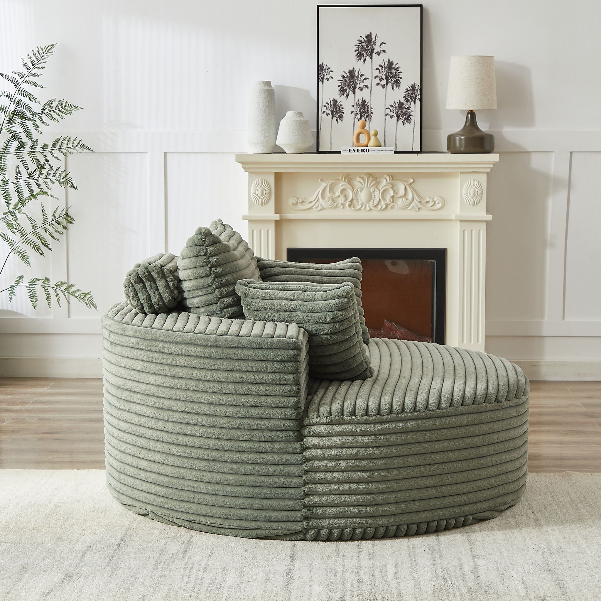 Single Swivel Chair, Fluffy Modern Sleeper, 360 Degree Swivel Chair For Living Room - Green - Best Buy Furniture