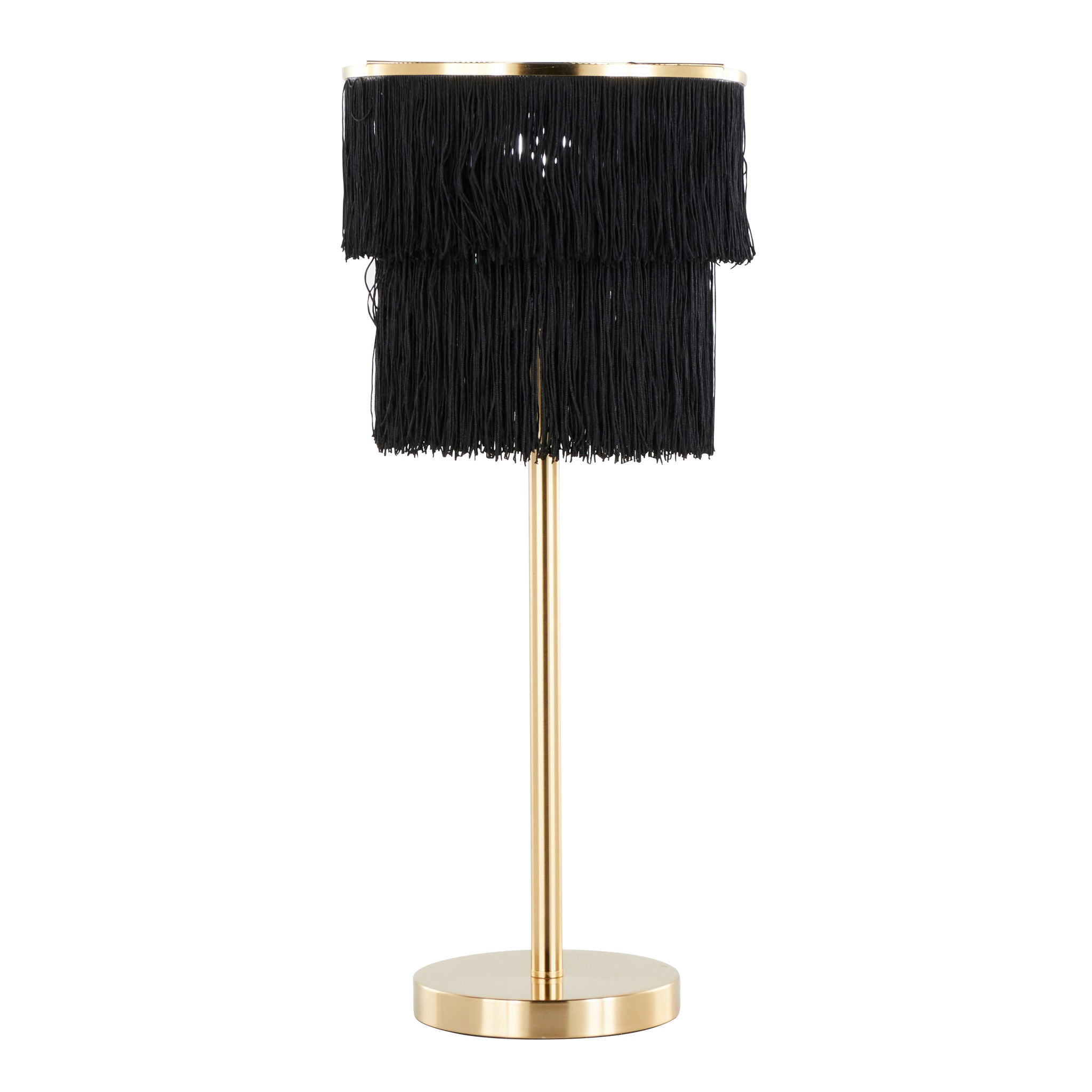 Fringe - Contemporary Buffet Lamp (Set of 2) - Royal Gold / Black Fringe - Best Buy Furniture