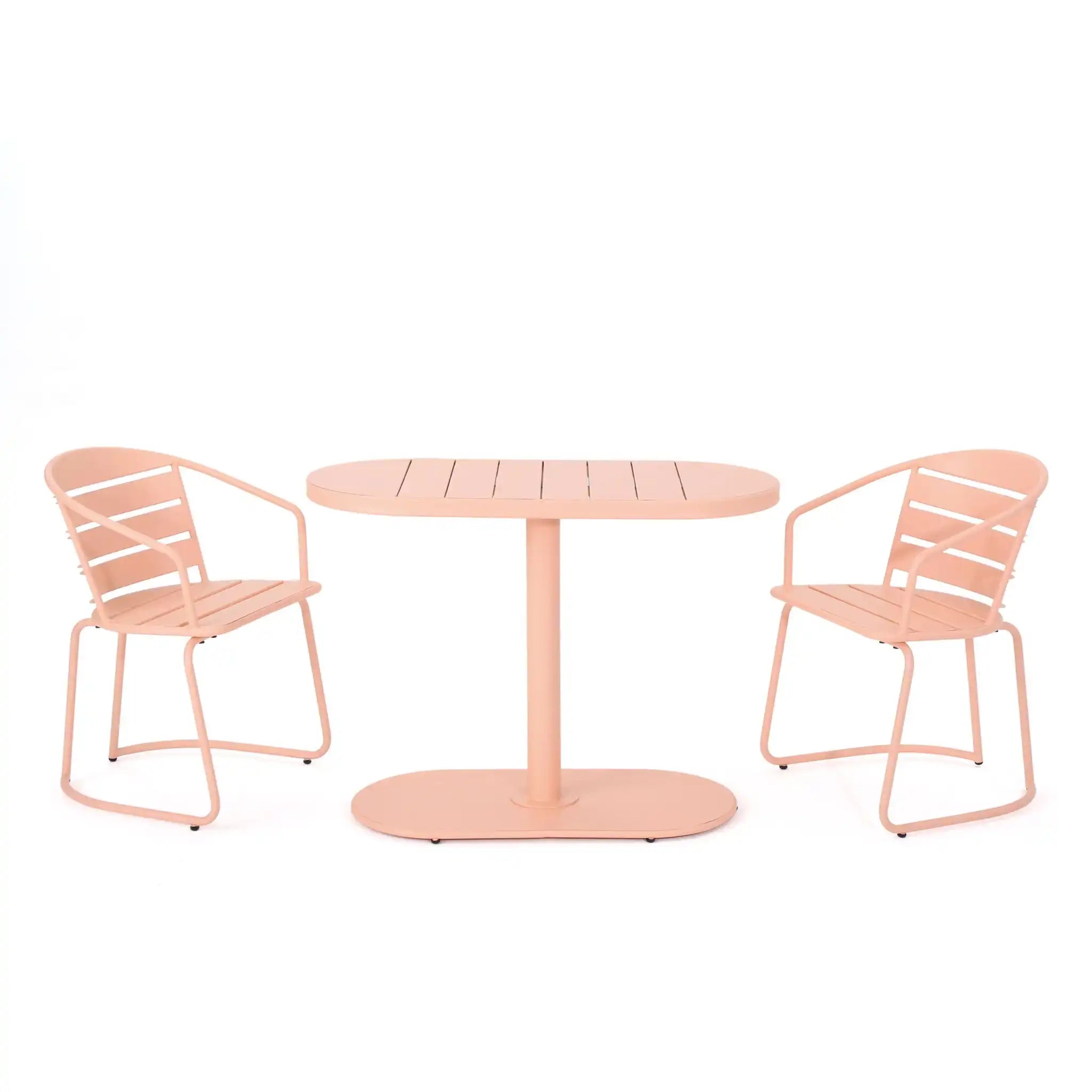 3 Piece Elegant Outdoor Bistro Set With 2 Chairs And Oval Table - Best Buy Furniture