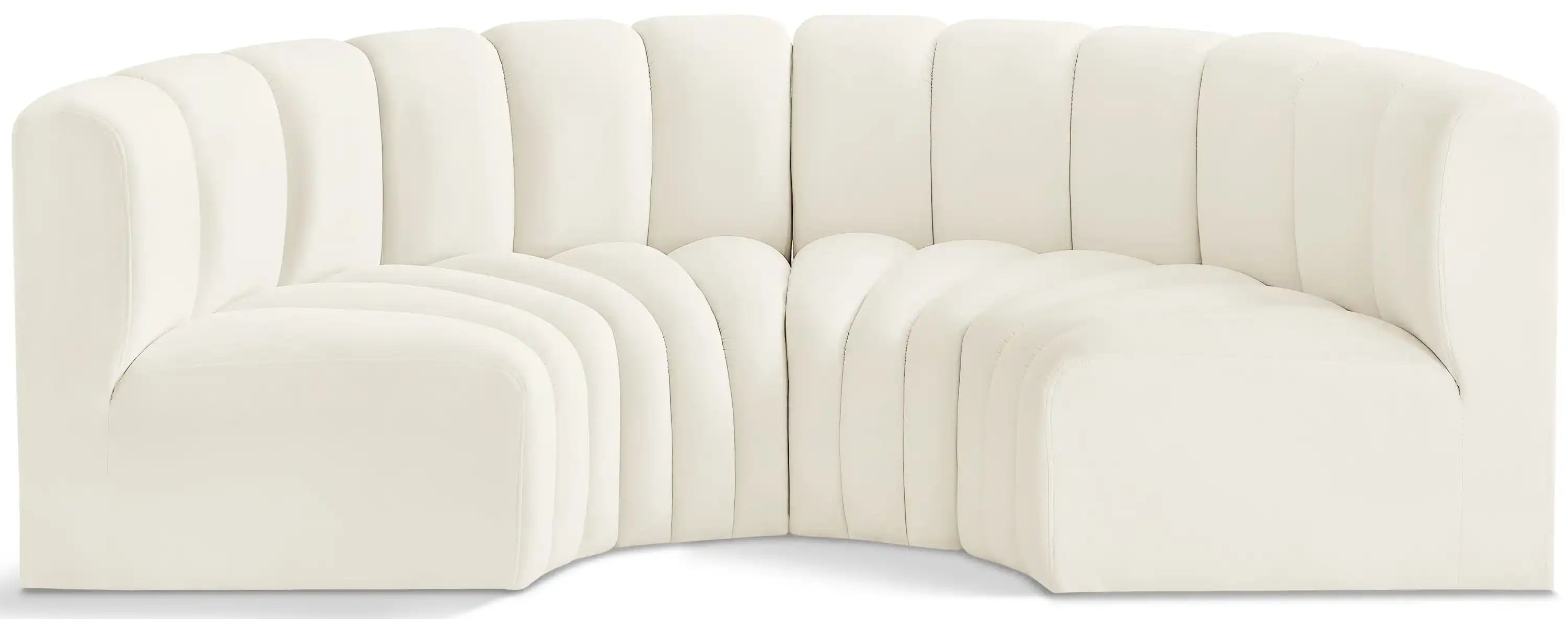 Arc - Velvet 4 Piece U-Shaped Modular Sofa - Best Buy Furniture
