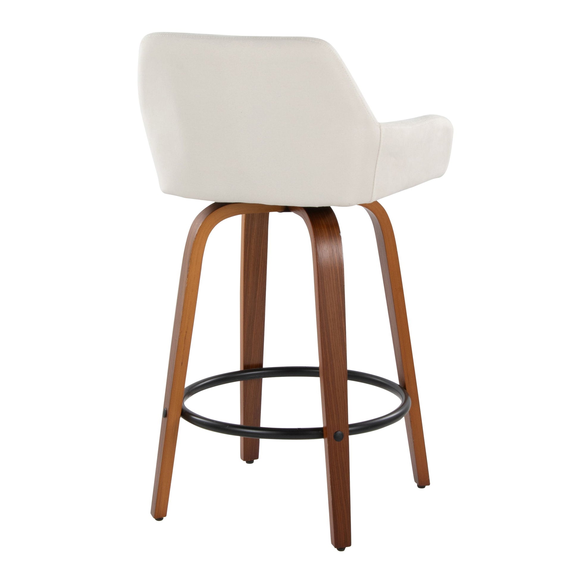 Daniella - Contemporary Fixed Height Counter Stool With Swivel With Round Footrest (Set of 2) - Best Buy Furniture