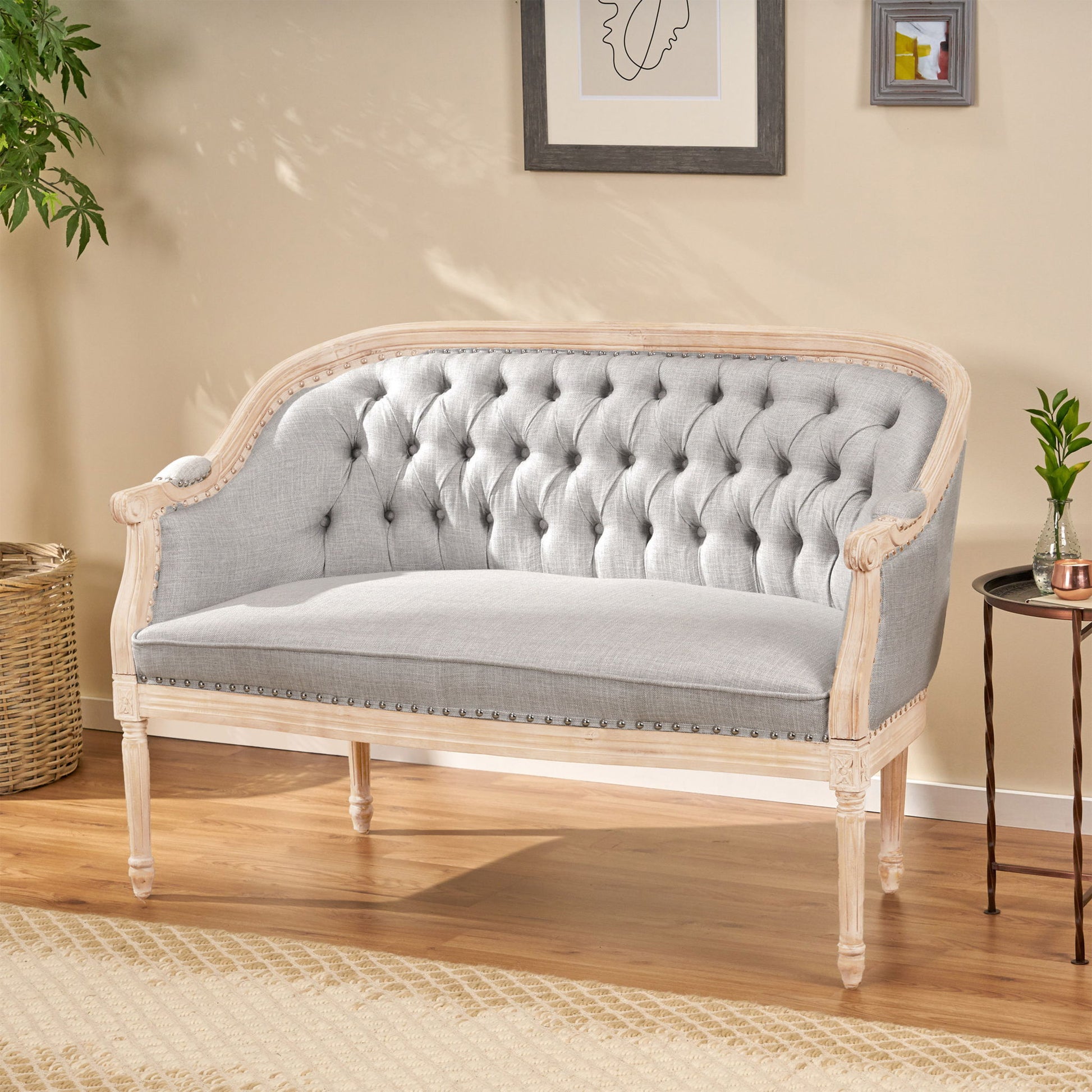 French Country Chesterfield Style Tufted Loveseat - Best Buy Furniture