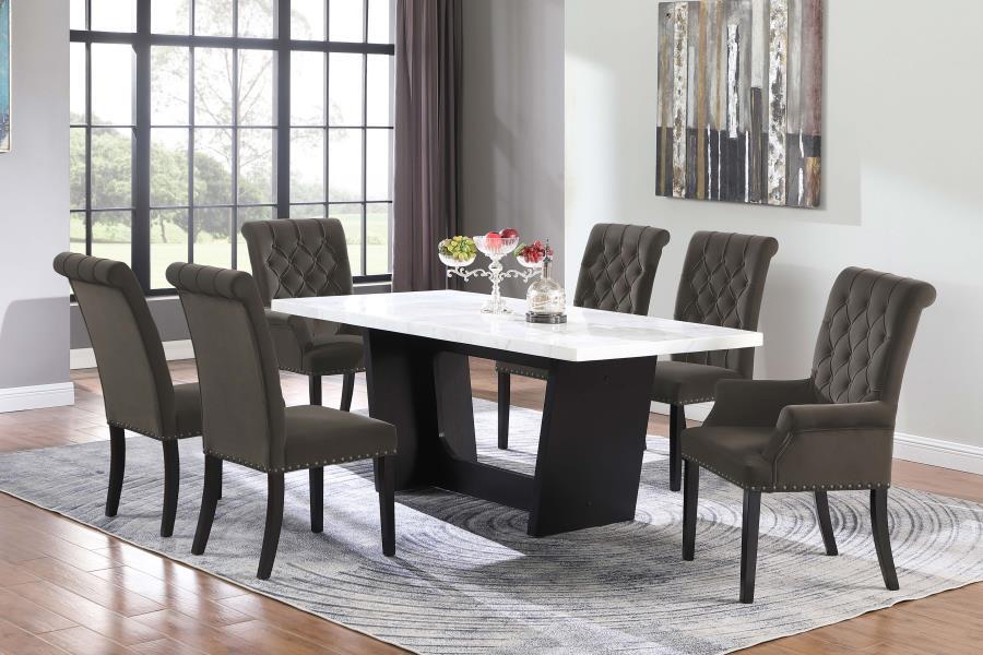Osborne - Marble Top Dining Table - Rustic Espresso - Best Buy Furniture
