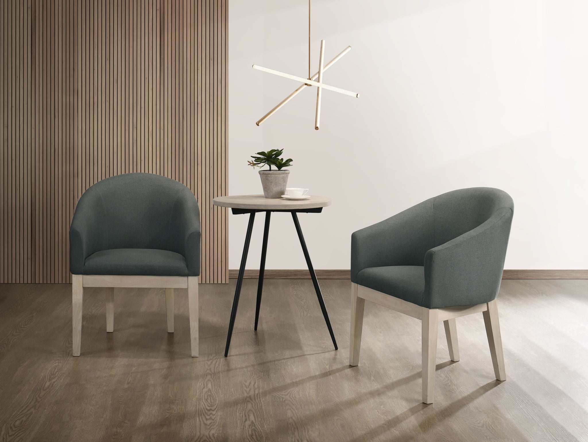 Neroli - Fabric Accent Chairs And Side Table Living Room (Set of 3) - Gray - Best Buy Furniture