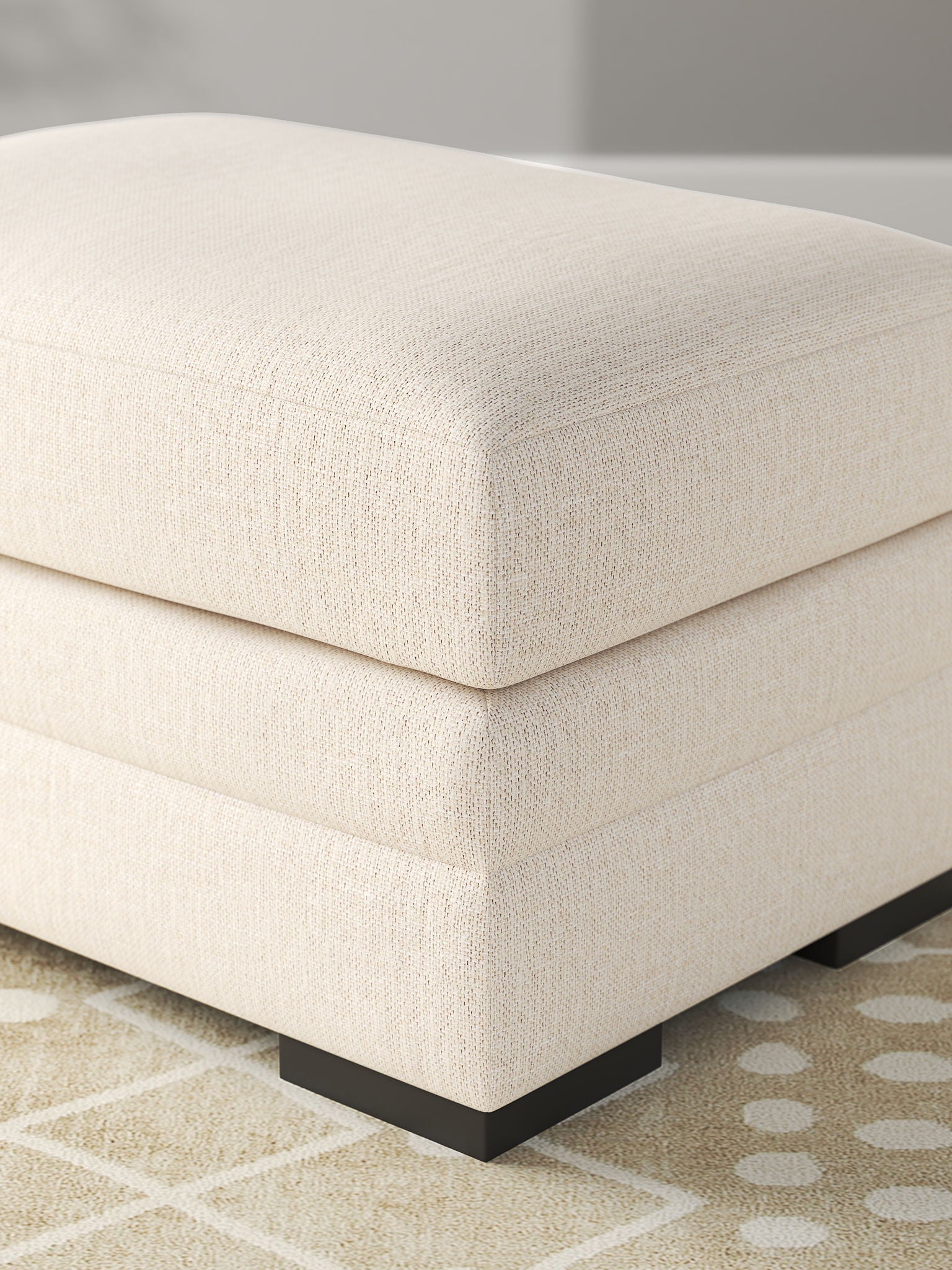 Lango - Ottoman - Jute - Best Buy Furniture