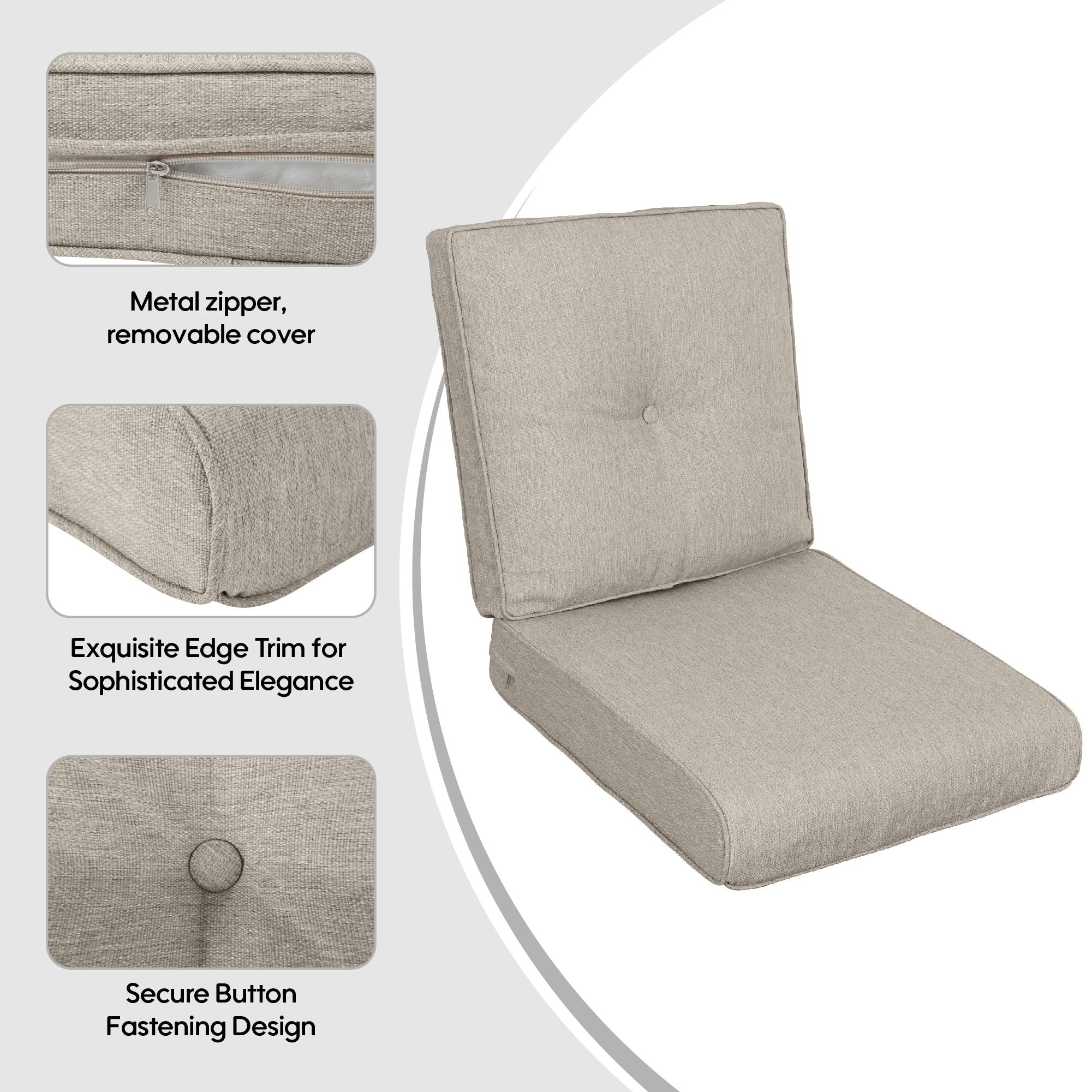 High Back Patio Chair Cushions For Garden (Set of 2) - Best Buy Furniture