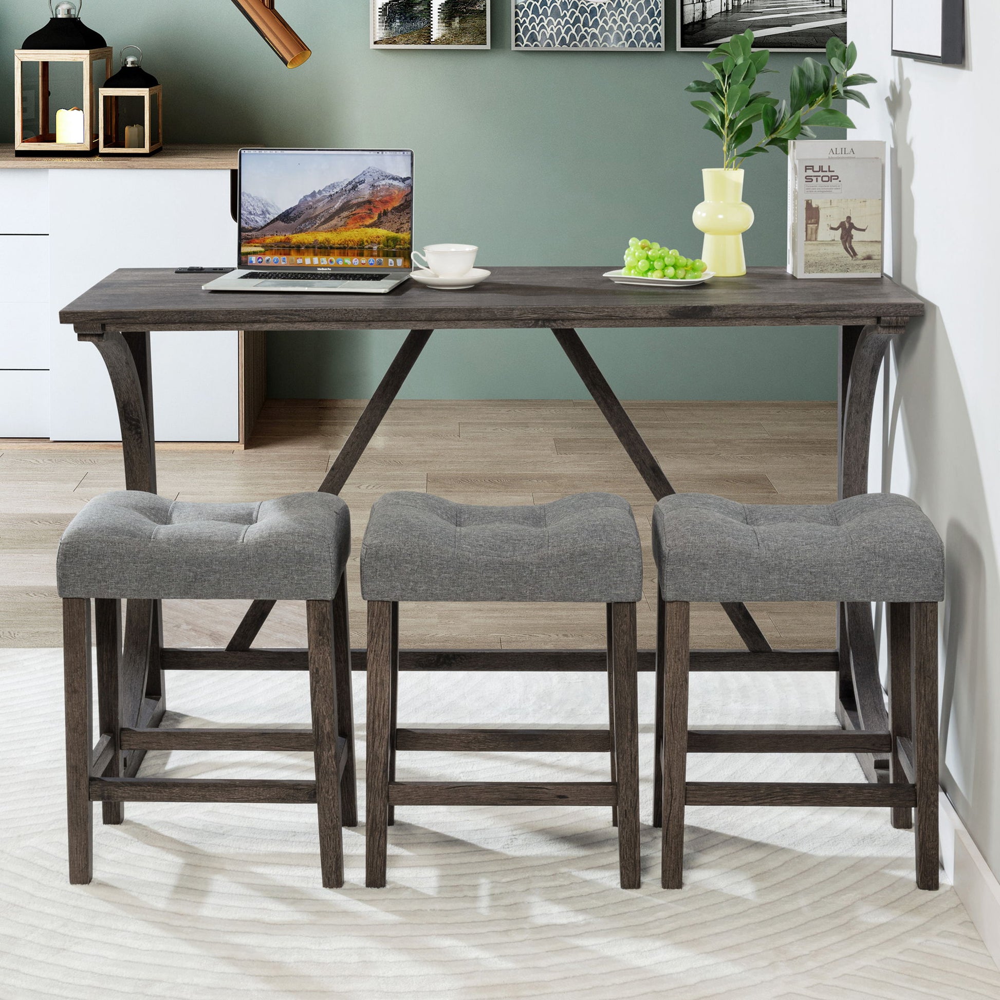 Bar Table Set With 3 Padded Stools - Best Buy Furniture