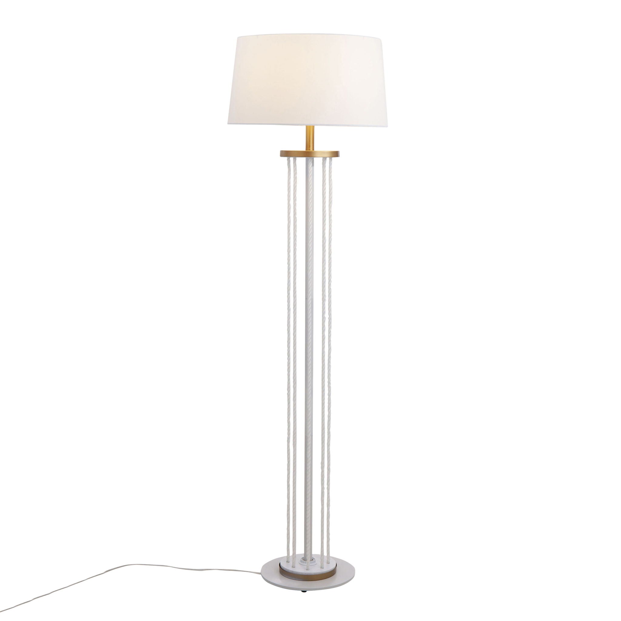 Rope Contemporary Floor Lamp - Natural / White - Best Buy Furniture