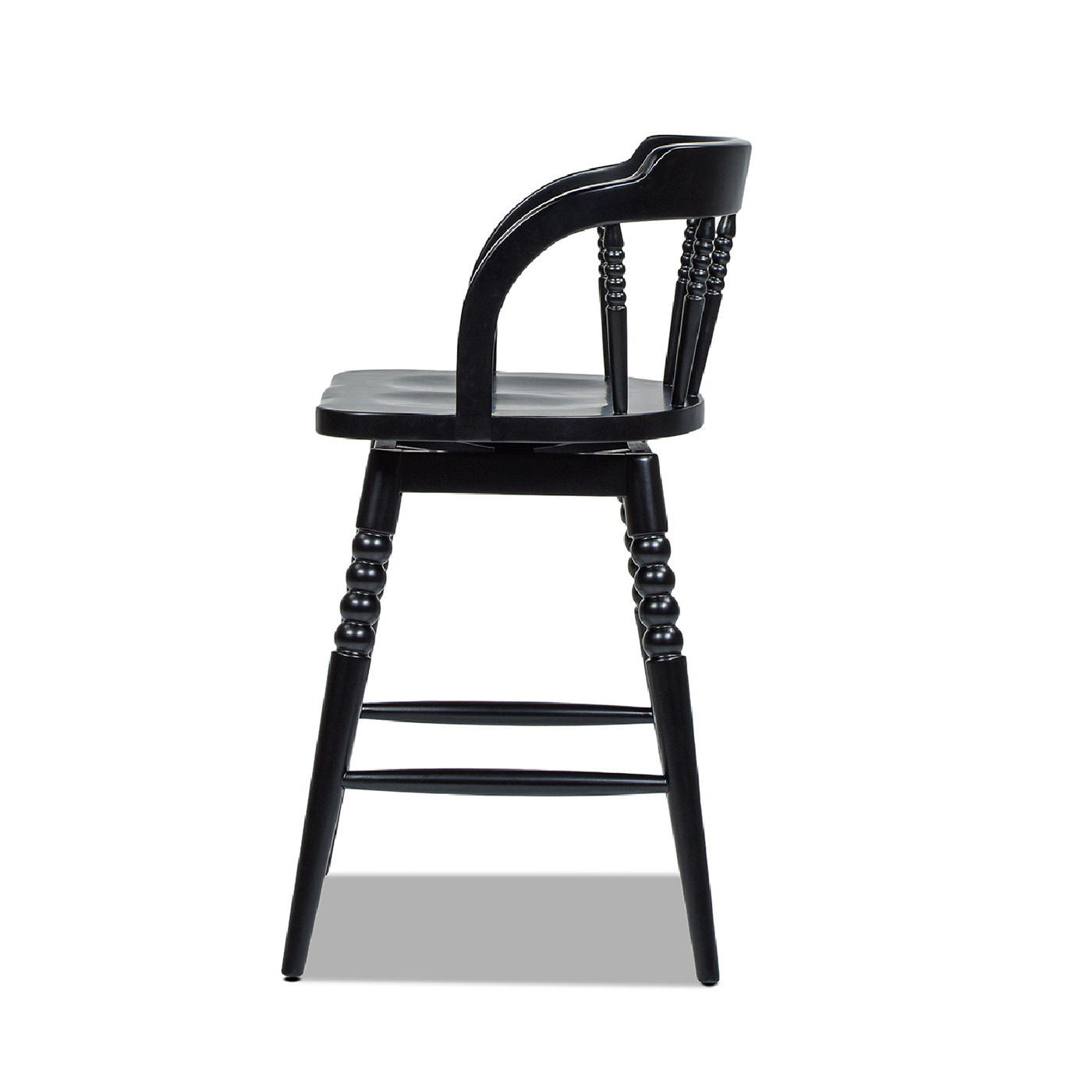 Breda - Turned Bubble Spindle Low Back Counter Stool - Black - Best Buy Furniture
