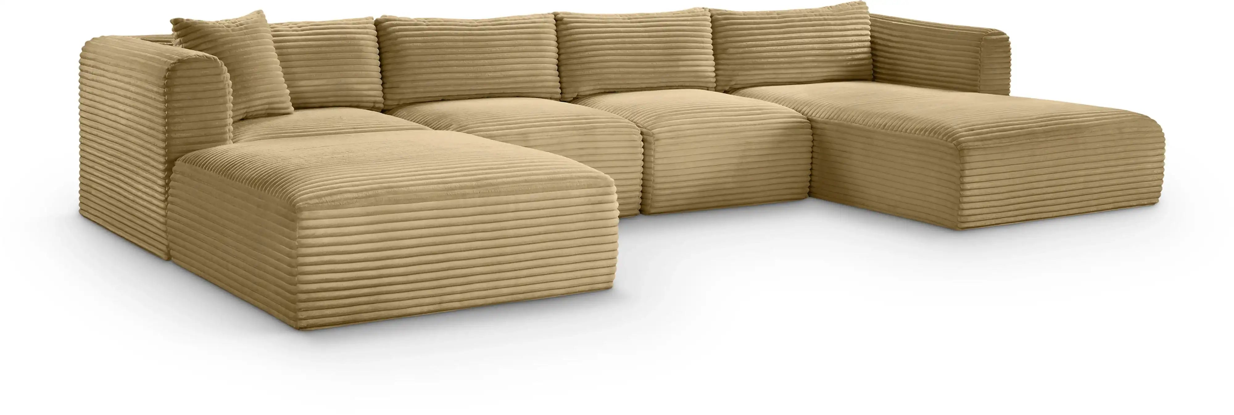 Shaggy - 5 Piece Modular Sectional With Chaise And Ottoman - Best Buy Furniture