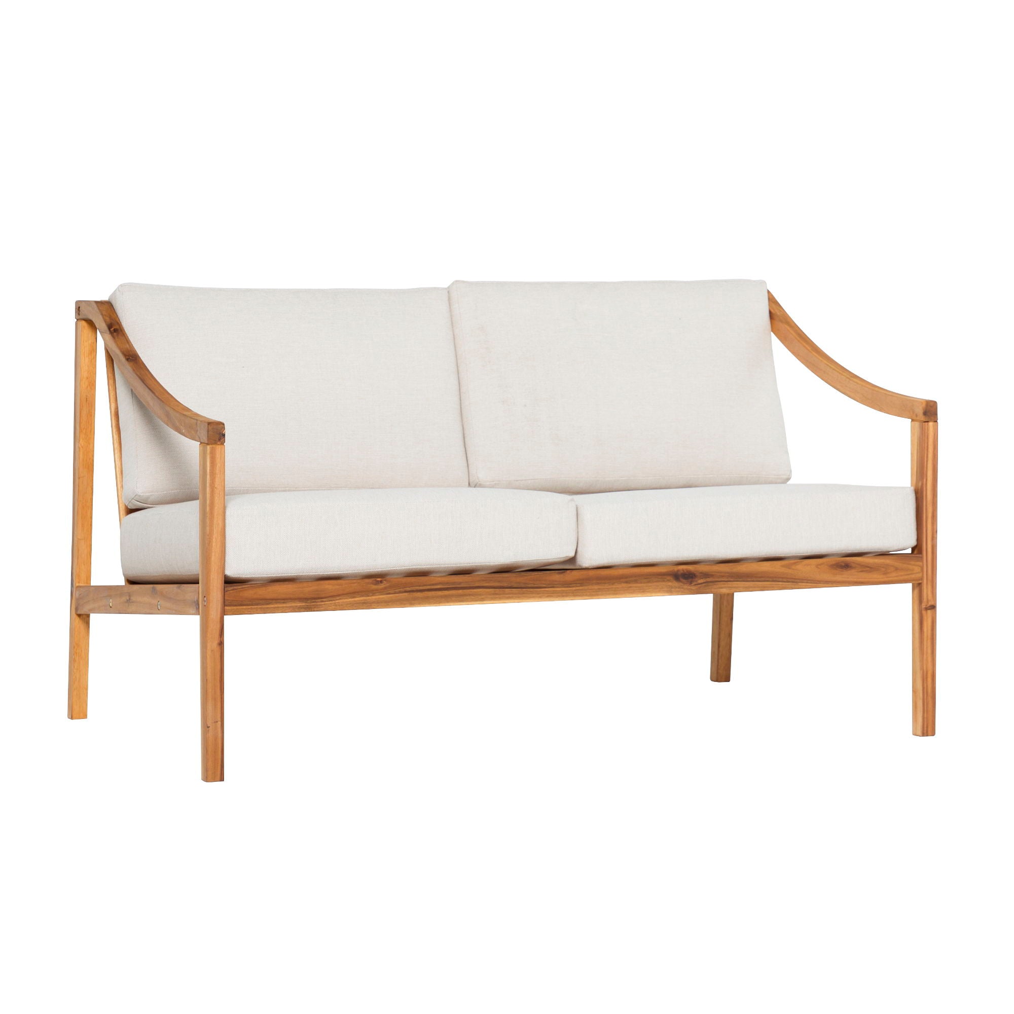 Modern Curved Arm Upholstered Outdoor Loveseat - Best Buy Furniture